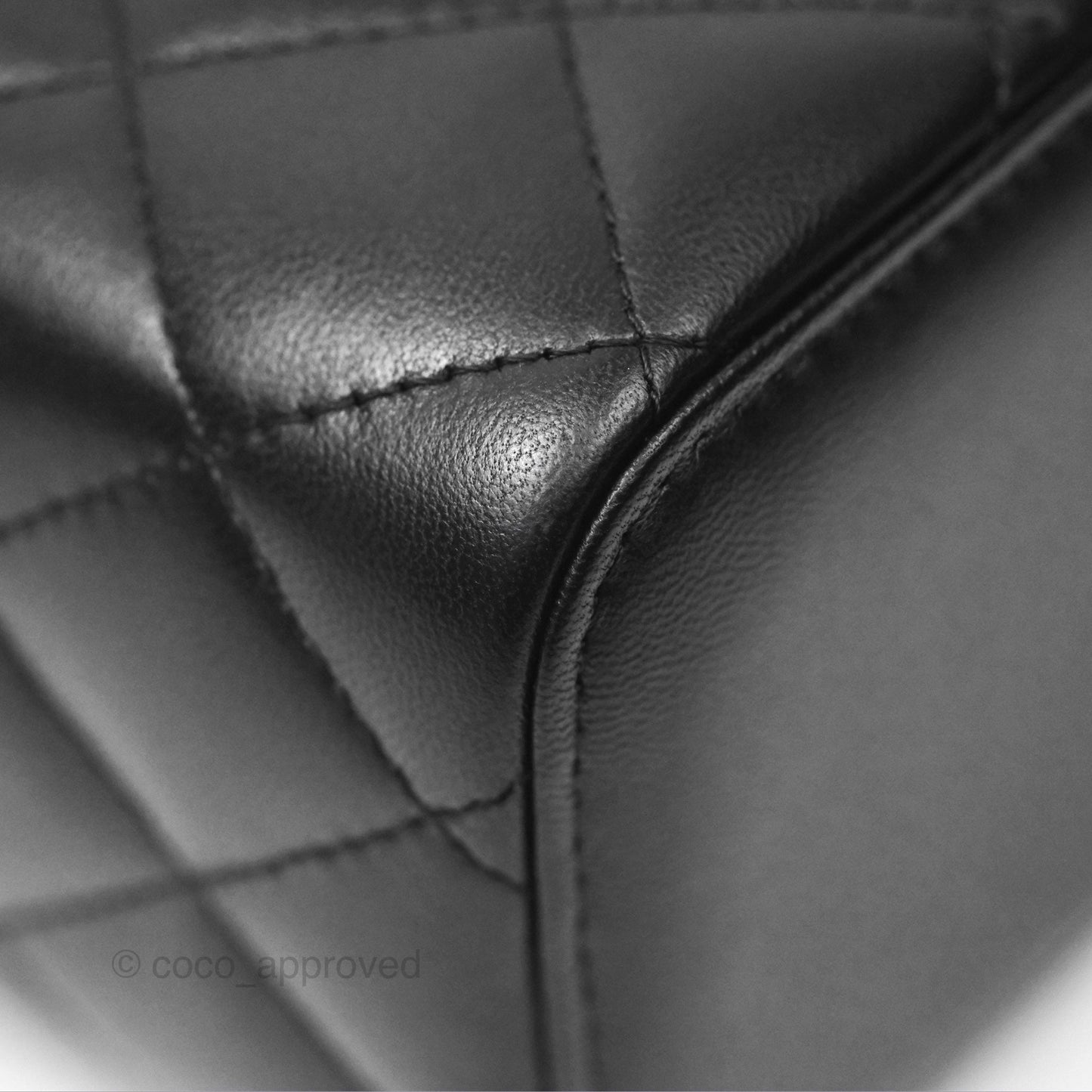 Chanel Vanity Rectangular Top Handle Black Lambskin Gold Hardware