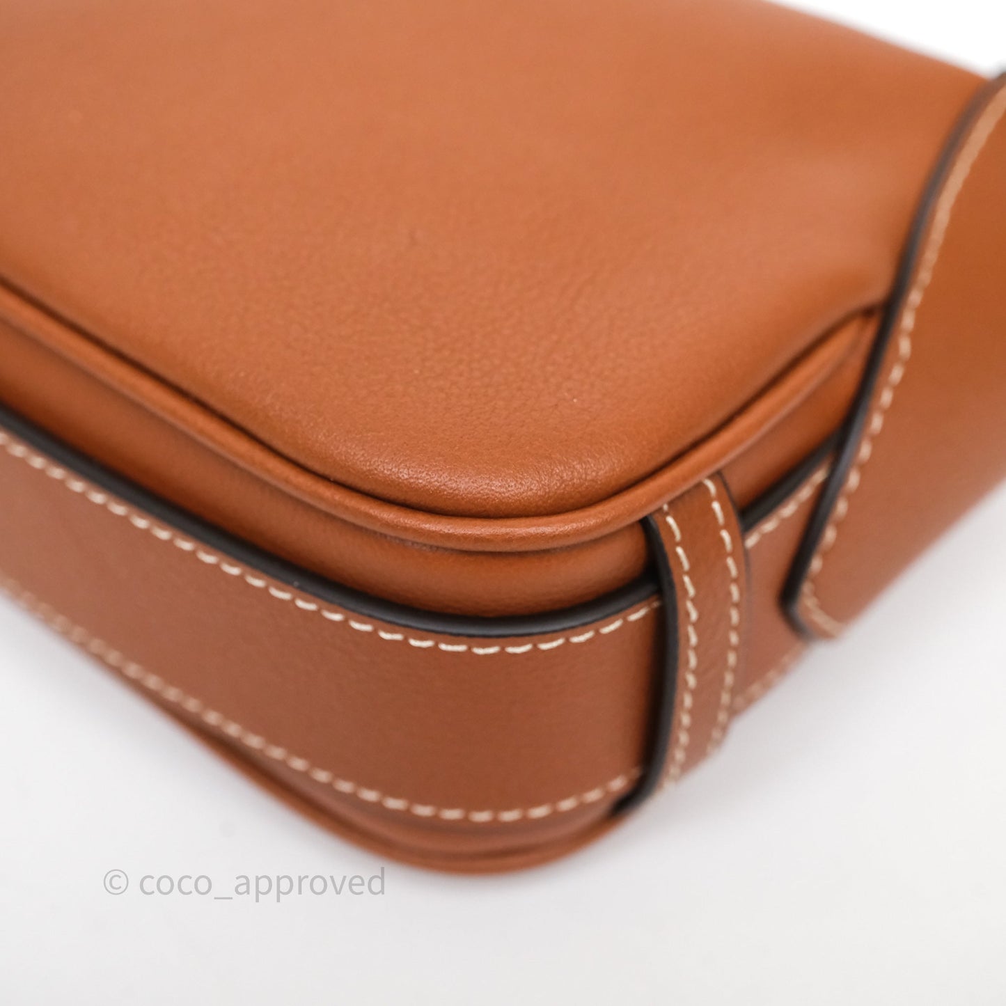 Celine Mini Romy Shoulder Bag Tan Calfskin Gold Hardware