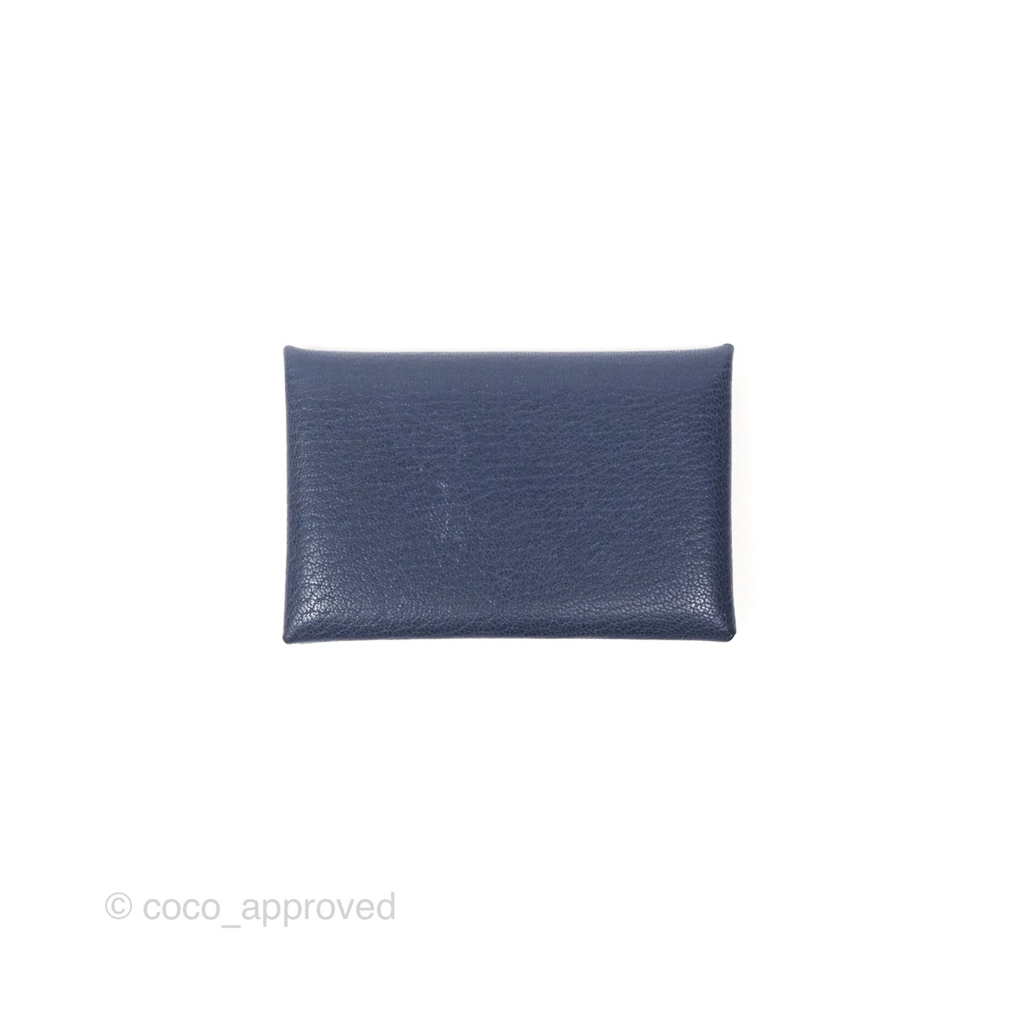 Hermès Calvi Card Holder Bleu Nuit 2Z Chevre Mysore