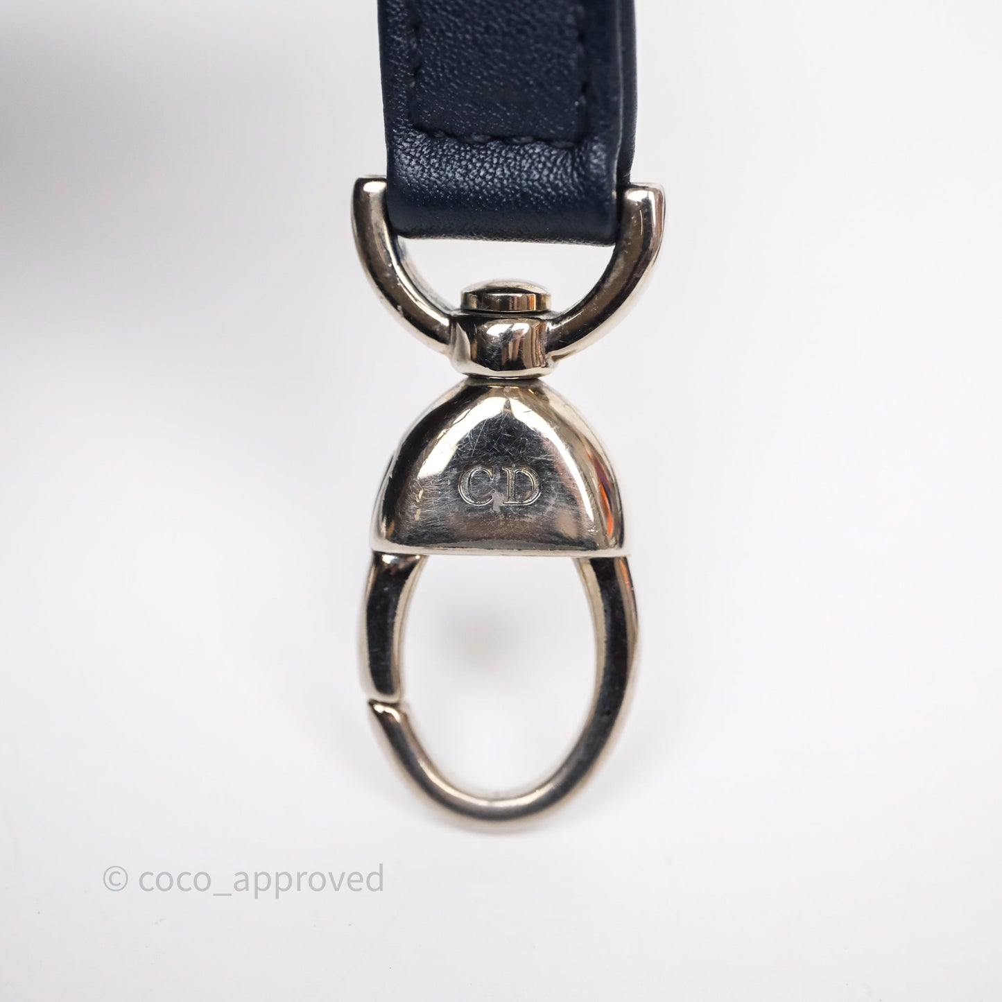 Christian Dior Medium Lady Dior Navy Lambskin Silver Hardware