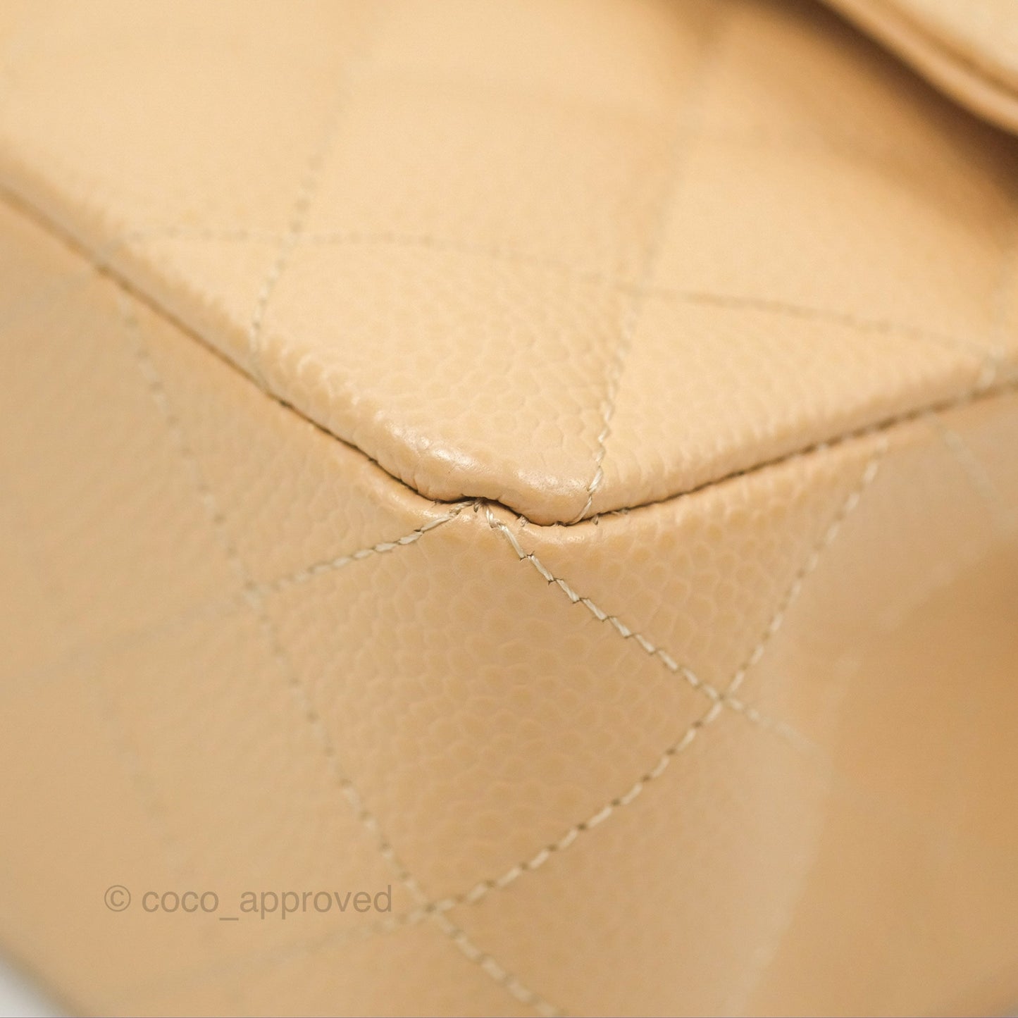 Chanel Small Quilted Classic Flap Beige Caviar Gold Hardware