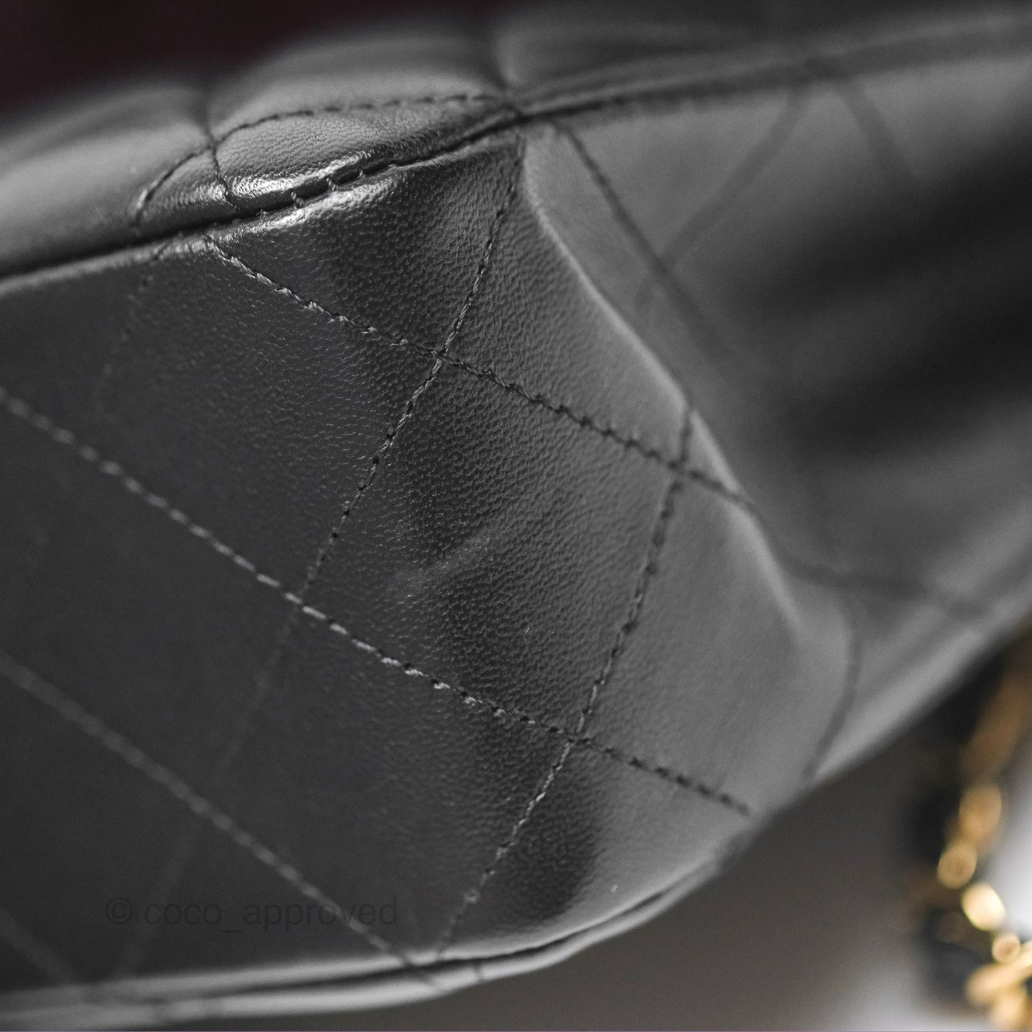 Chanel Classic M/L Medium Flap Quilted Black Lambskin Gold Hardware