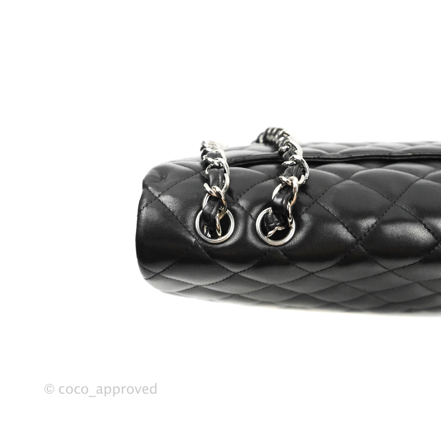 Chanel Jumbo Single Flap Black Lambskin Silver Hardware⁣⁣