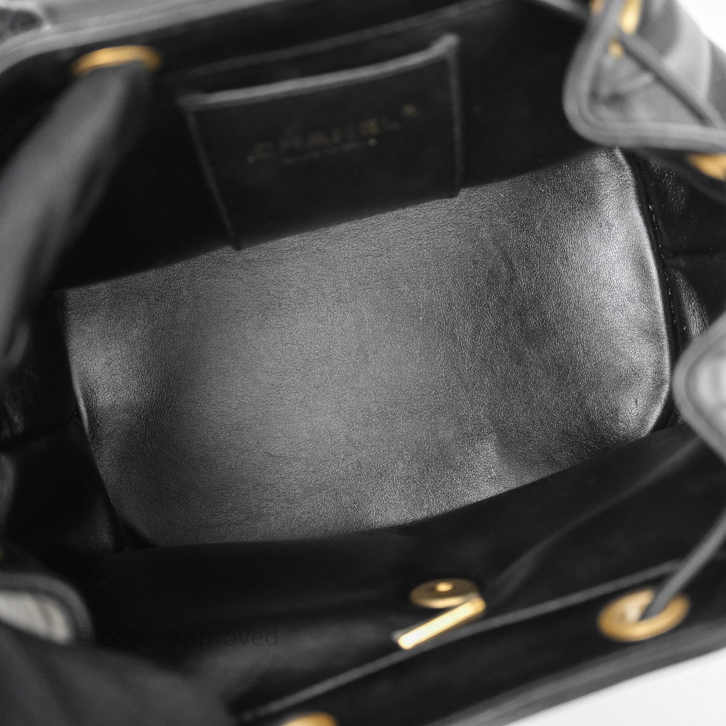 Chanel Duma Backpack Black Tweed Aged Gold Hardware