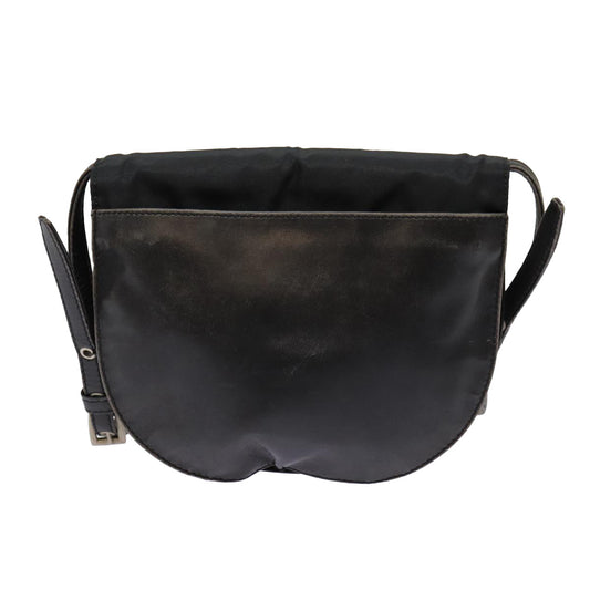 Luxury Prada Shoulder Bag Leather Silver Black  78102