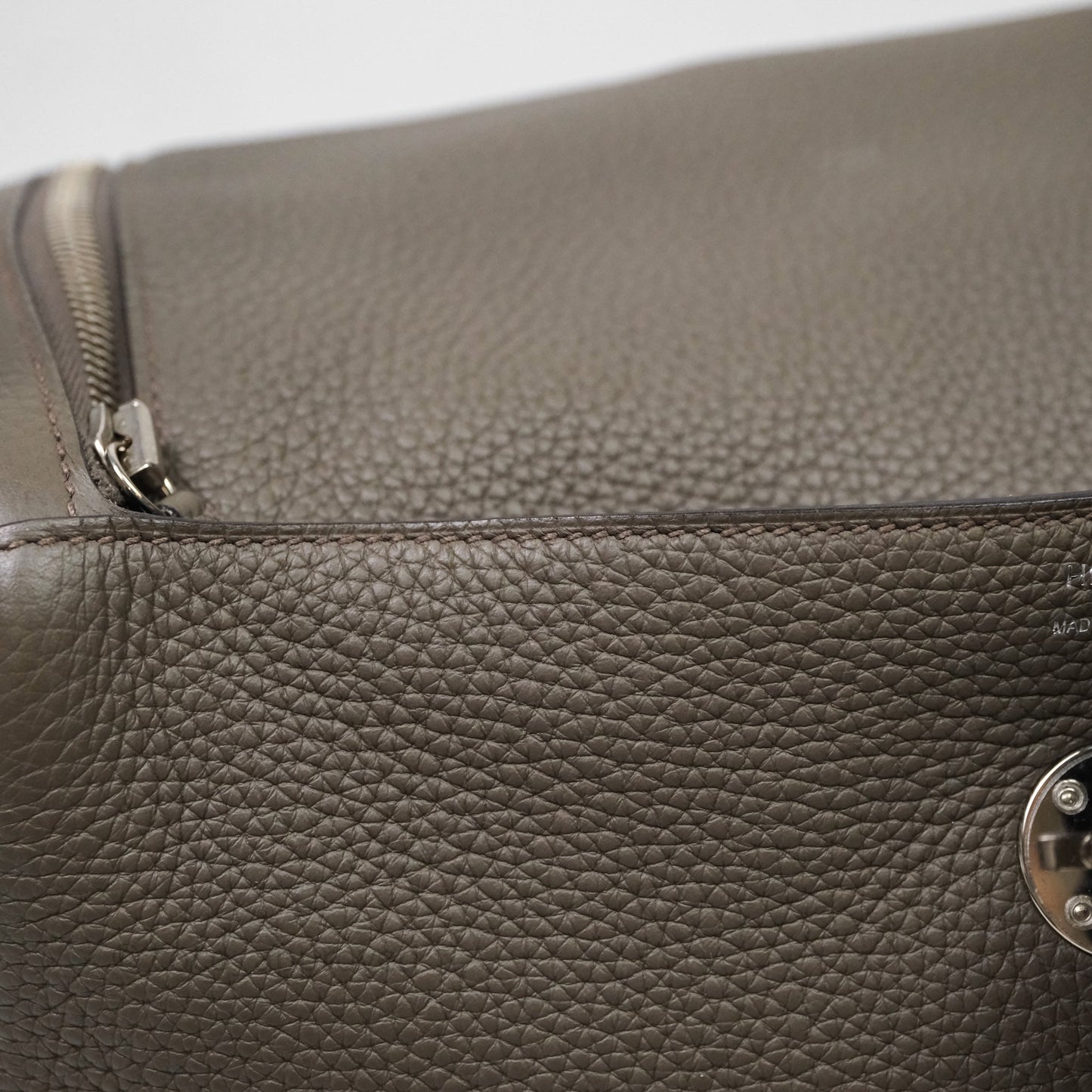 Hermès Lindy 30 Etain 8F Clemence Palladium Hardware