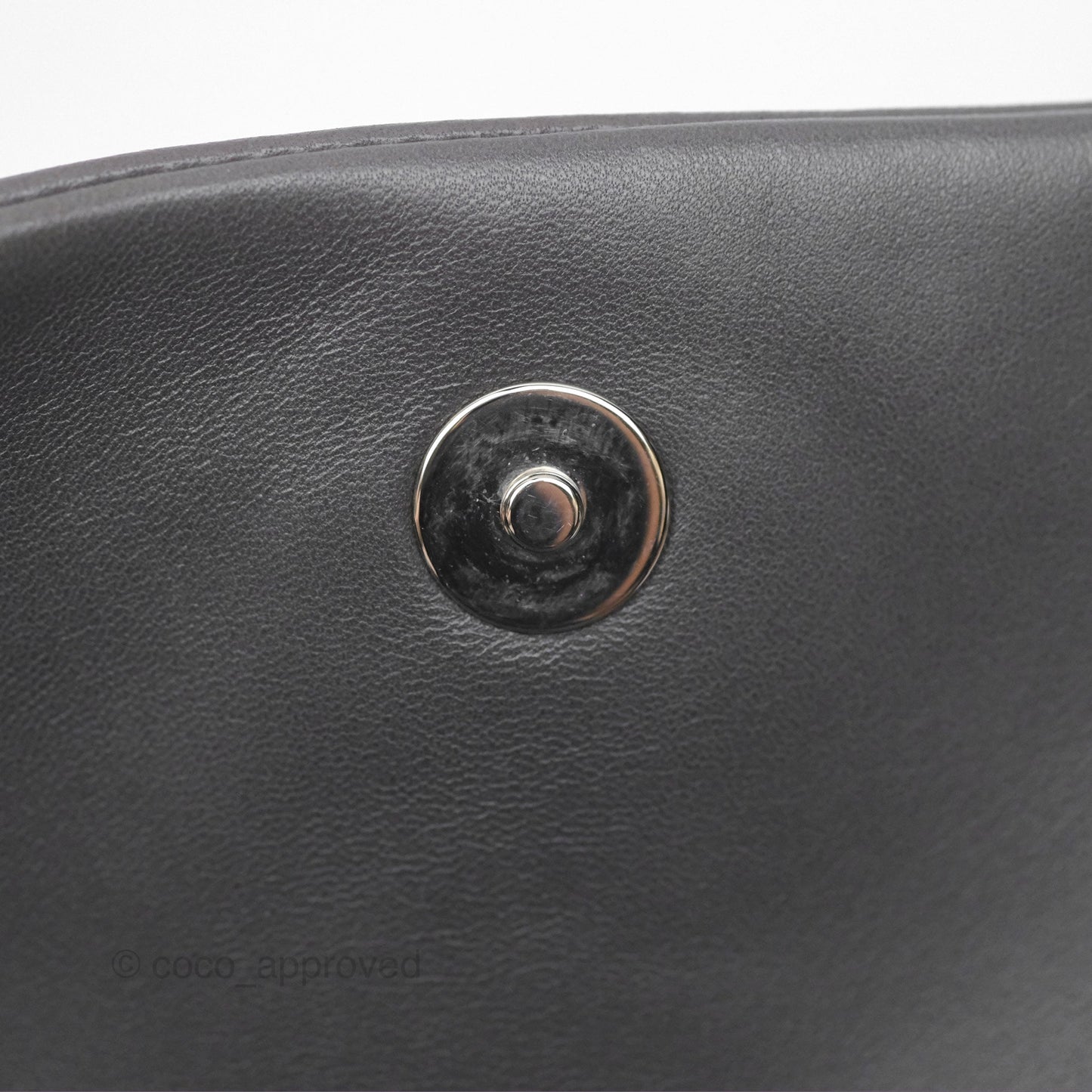 Chanel Studded CC East West Flap Shoulder Bag Lambskin Dark Grey