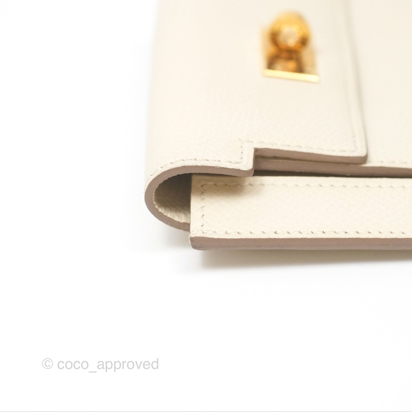 Hermès Kelly Pocket Compact Wallet Nata I2 Gold Hardware