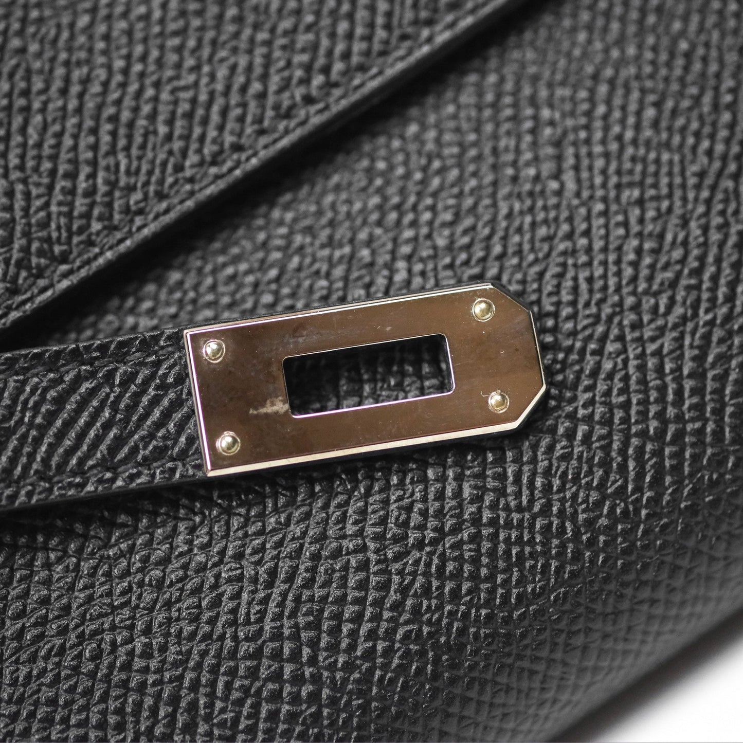 Hermès Kelly Wallet Black Noir 89 Epsom Palladium Hardware