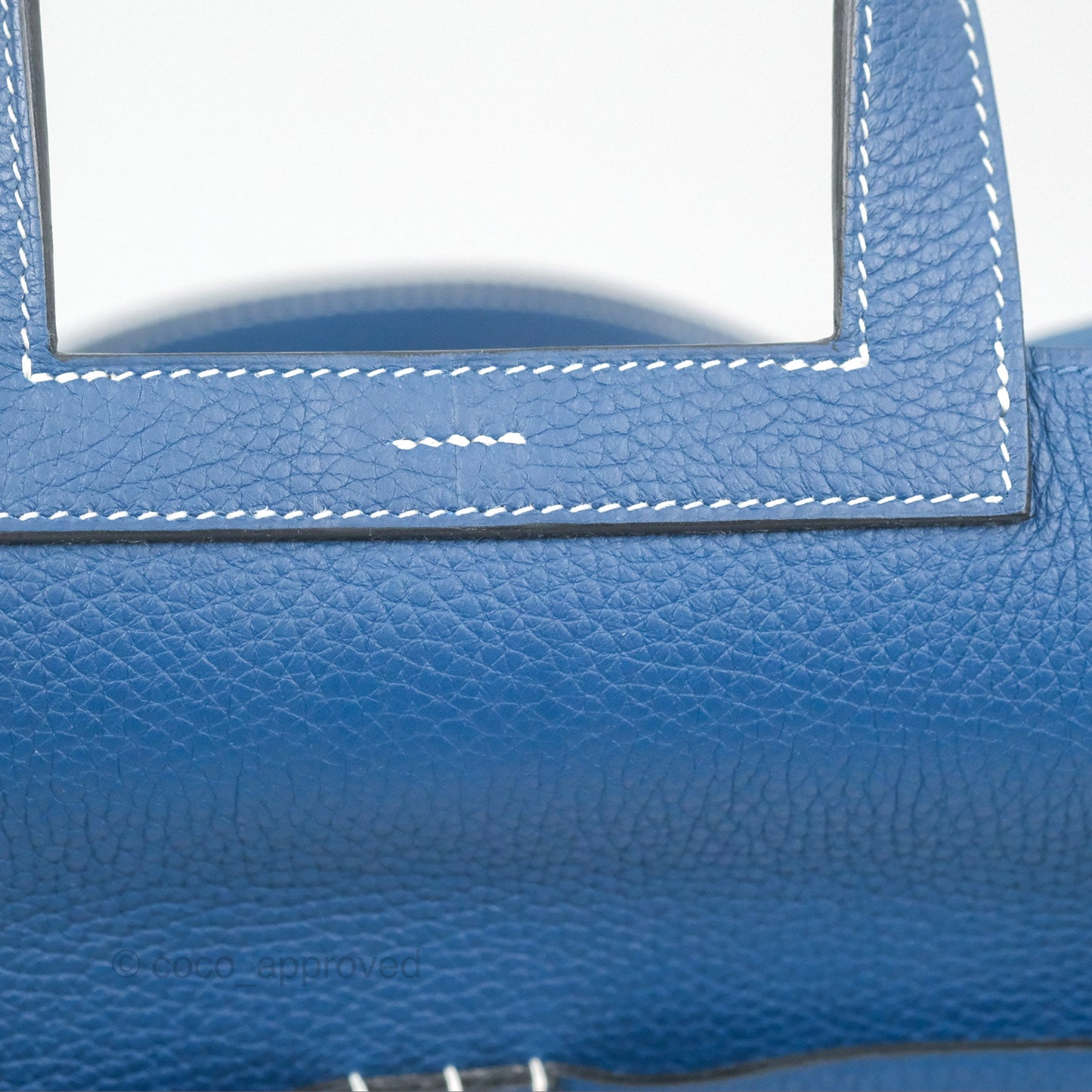Hermès Halzan 31 Deep Blue S4 Clemence Palladium Hardware