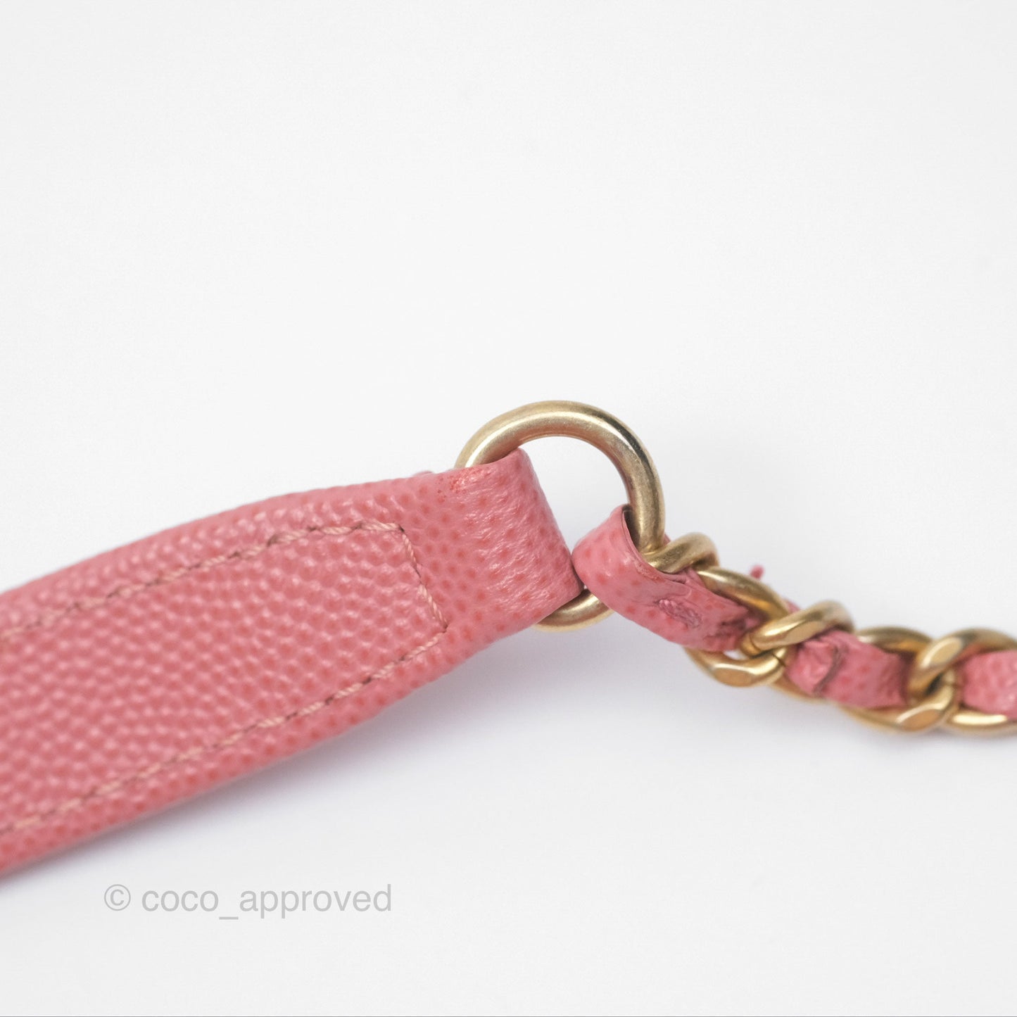 Chanel Quilted Small CC Filigree Vanity Case Pink Caviar Gold Hardware