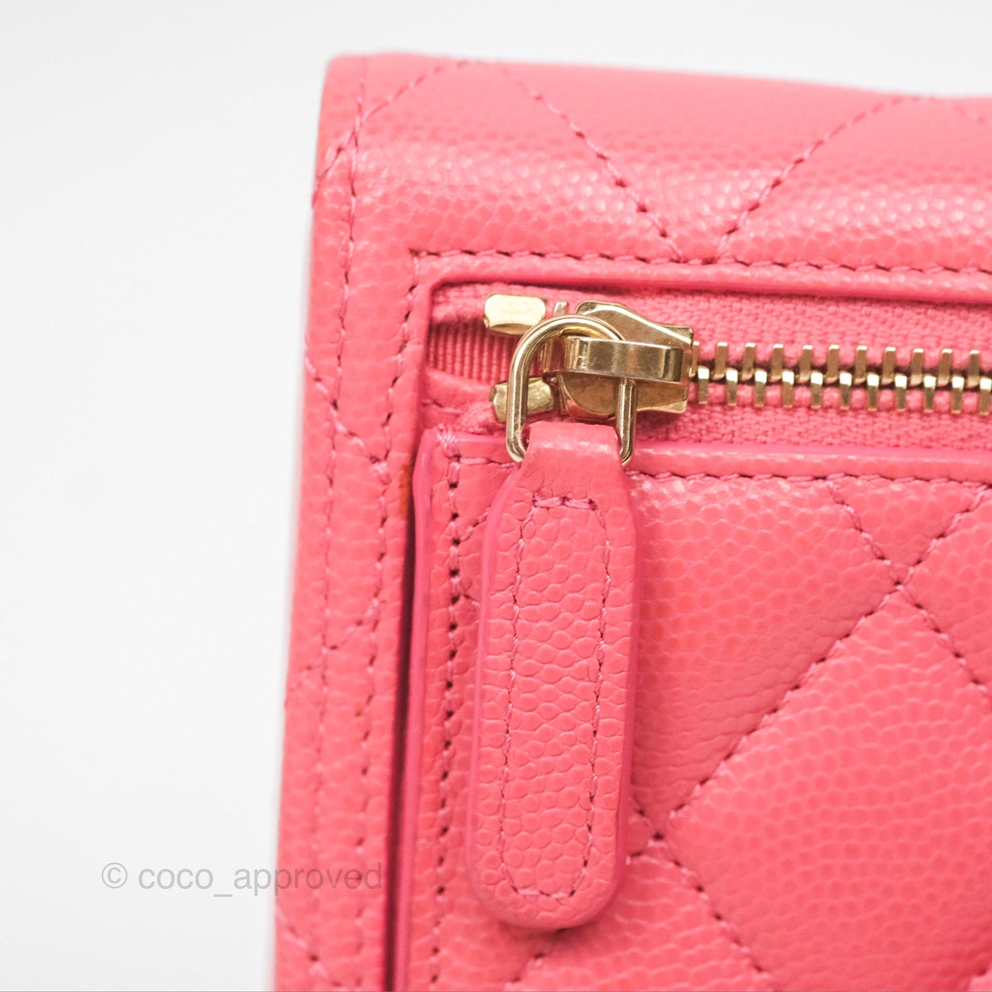 Chanel Classic Short Flap Wallet Pink Caviar Gold Hardware⁣