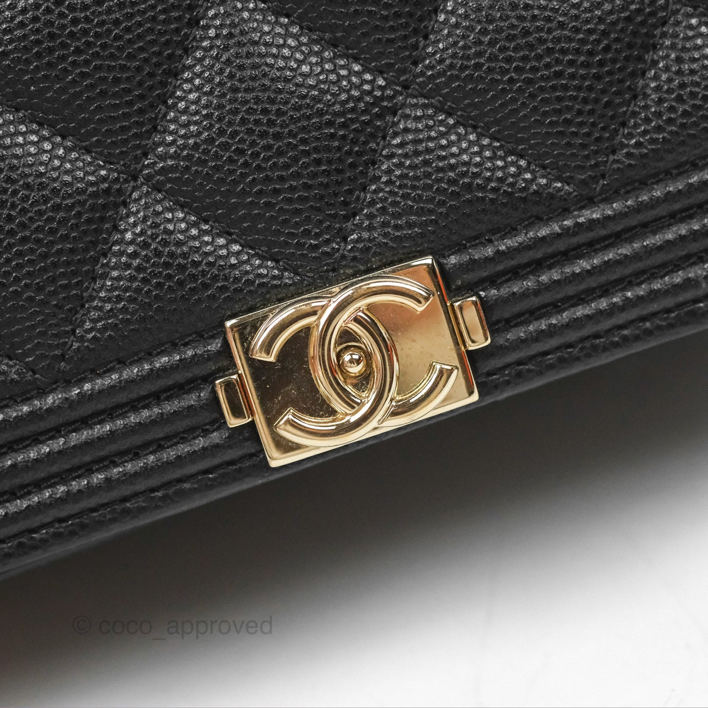 Chanel Mini Boy Quilted Wallet on Chain WOC Black Caviar Gold Hardware