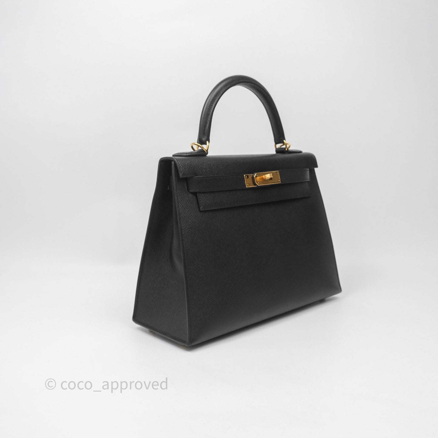 Hermès Kelly 28 Noir 89 Epsom Gold Hardware