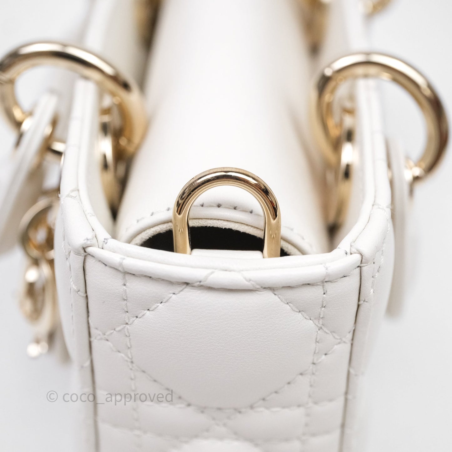 Christian Dior Mini Lady D-Joy White Light Gold Hardware