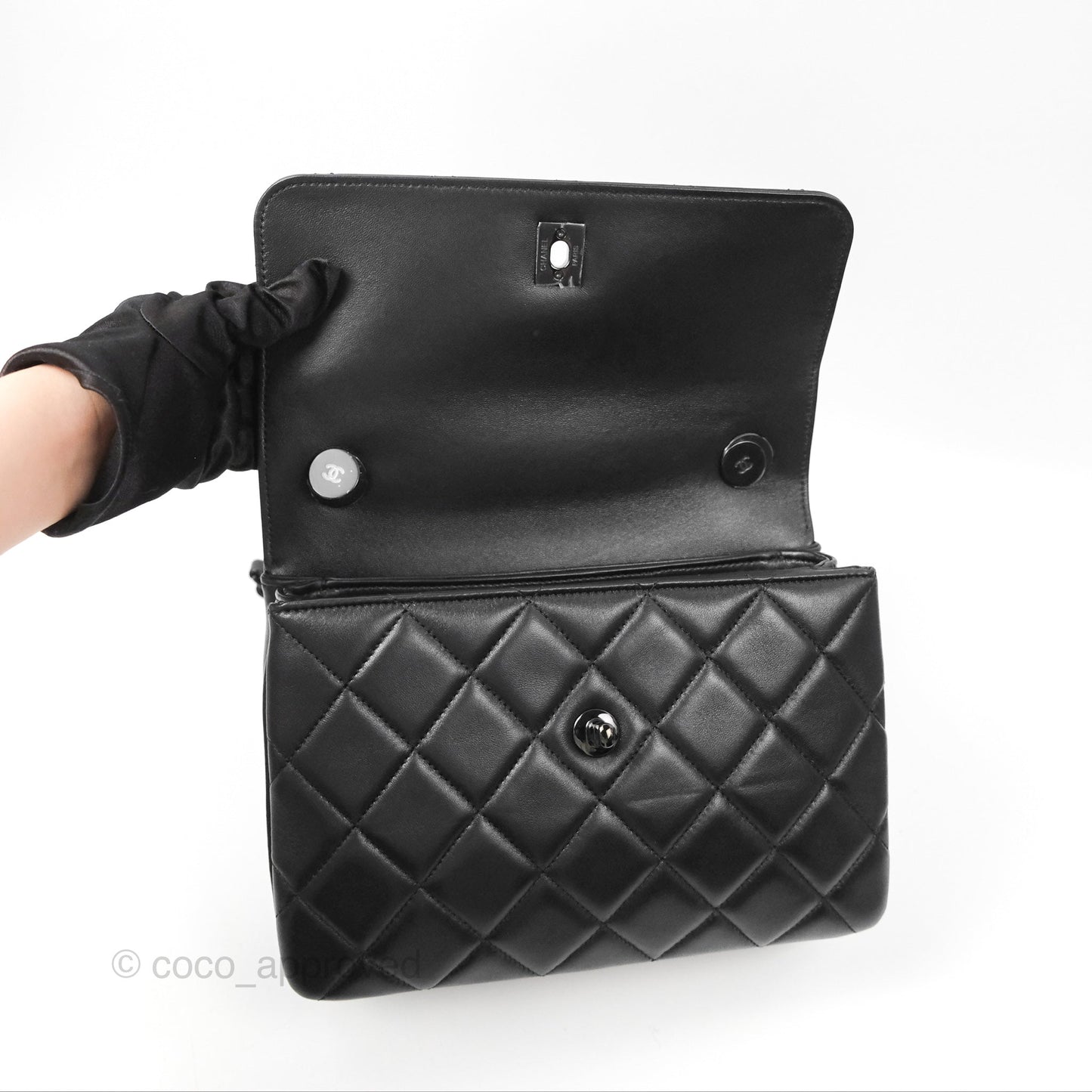 Chanel Small Trendy CC So Black Lambskin