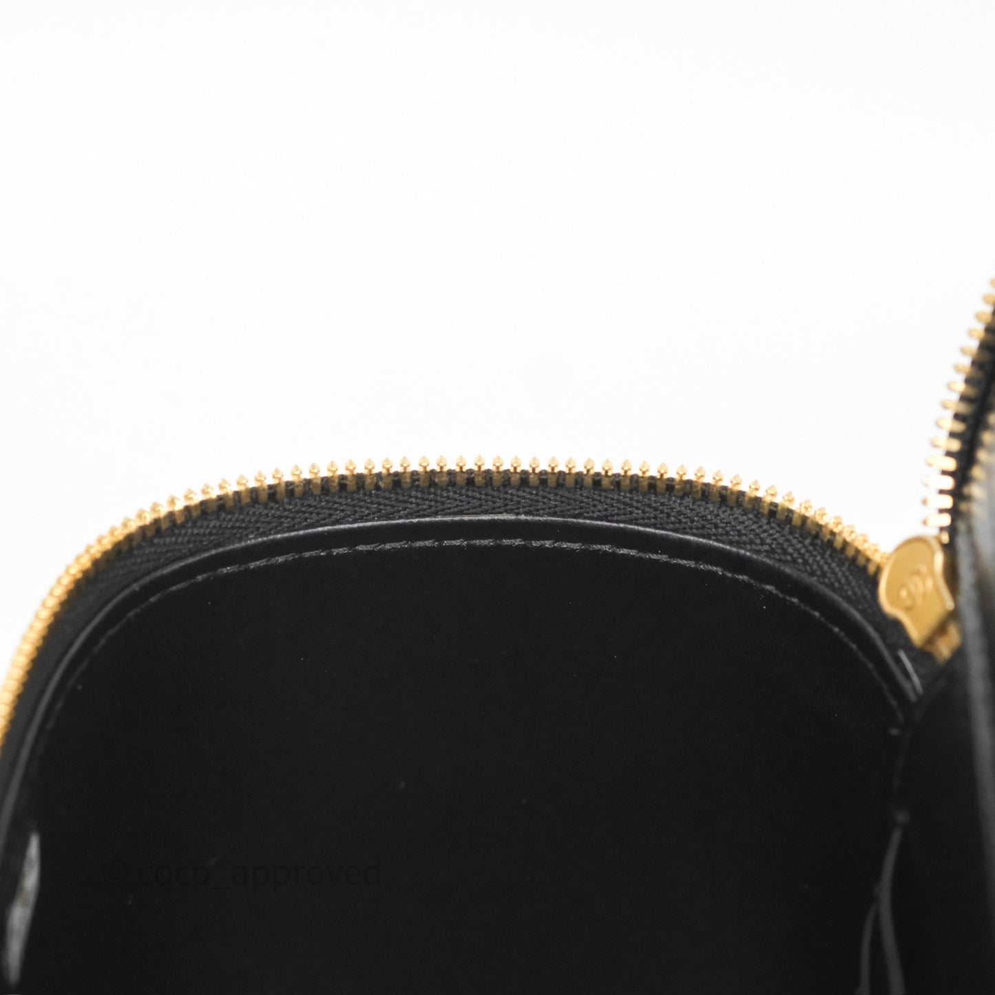 Chanel Vanity with COCO Heart Chain Black Lambskin Aged Gold Hardware