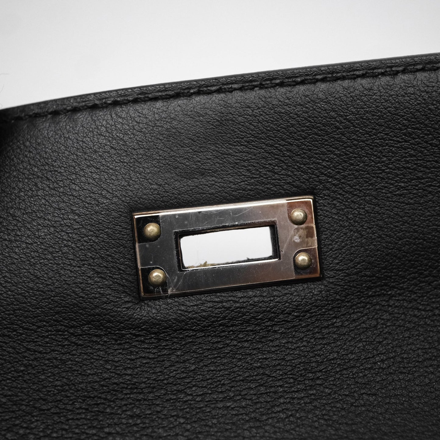 Hermès Kelly Pochette Clutch Black Swift Palladium Hardware