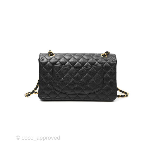 Chanel Medium Classic Flap Quilted Black Caviar Gold Hardware