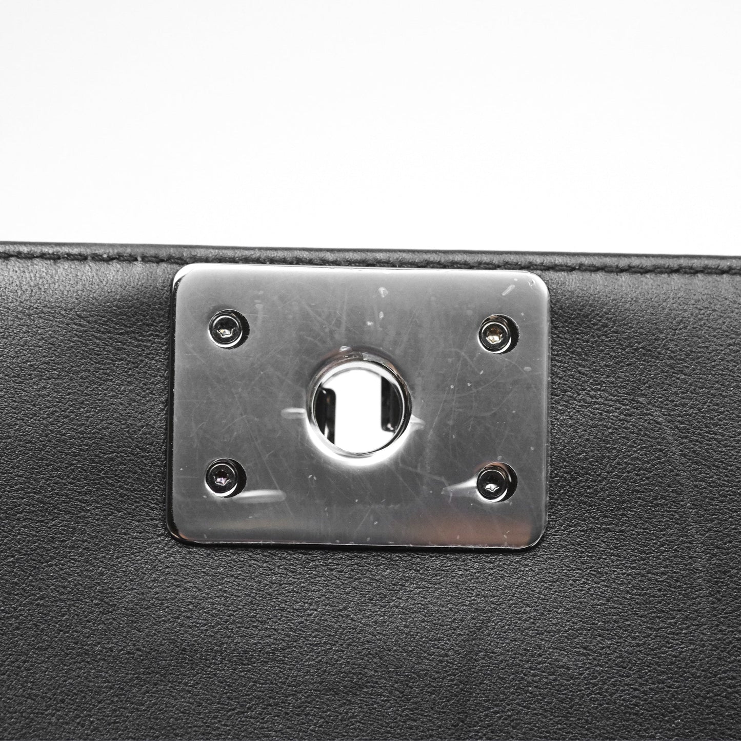 Chanel Medium Boy Quilted Black Calfskin Dark Silver Hardware