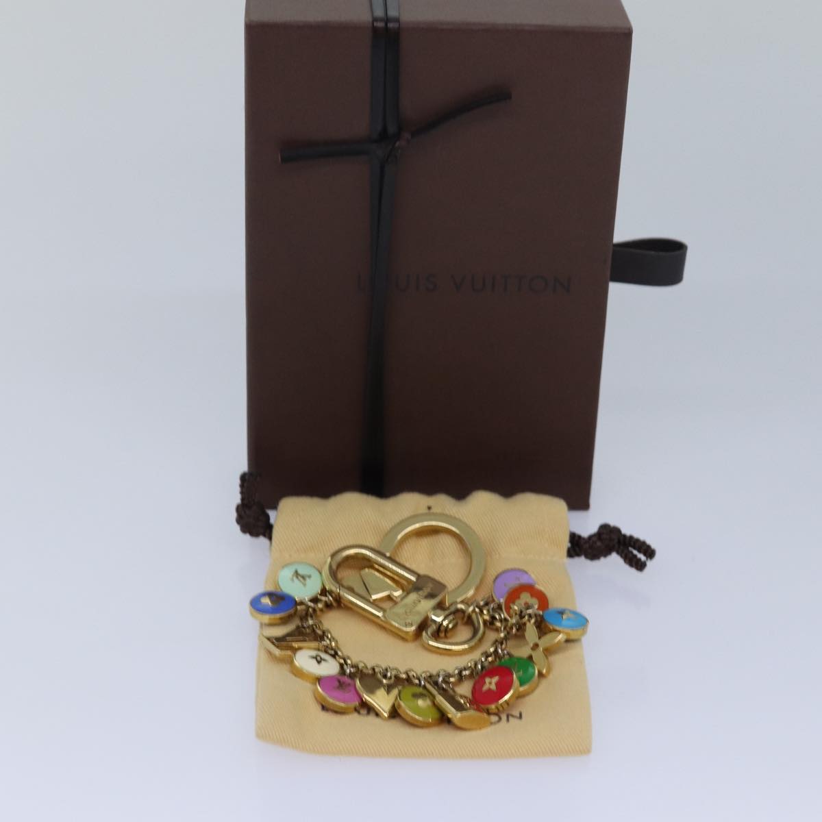 LOUIS VUITTON Monogram Porte Cles Chainne Pastilles Charm M66172 LV 78295