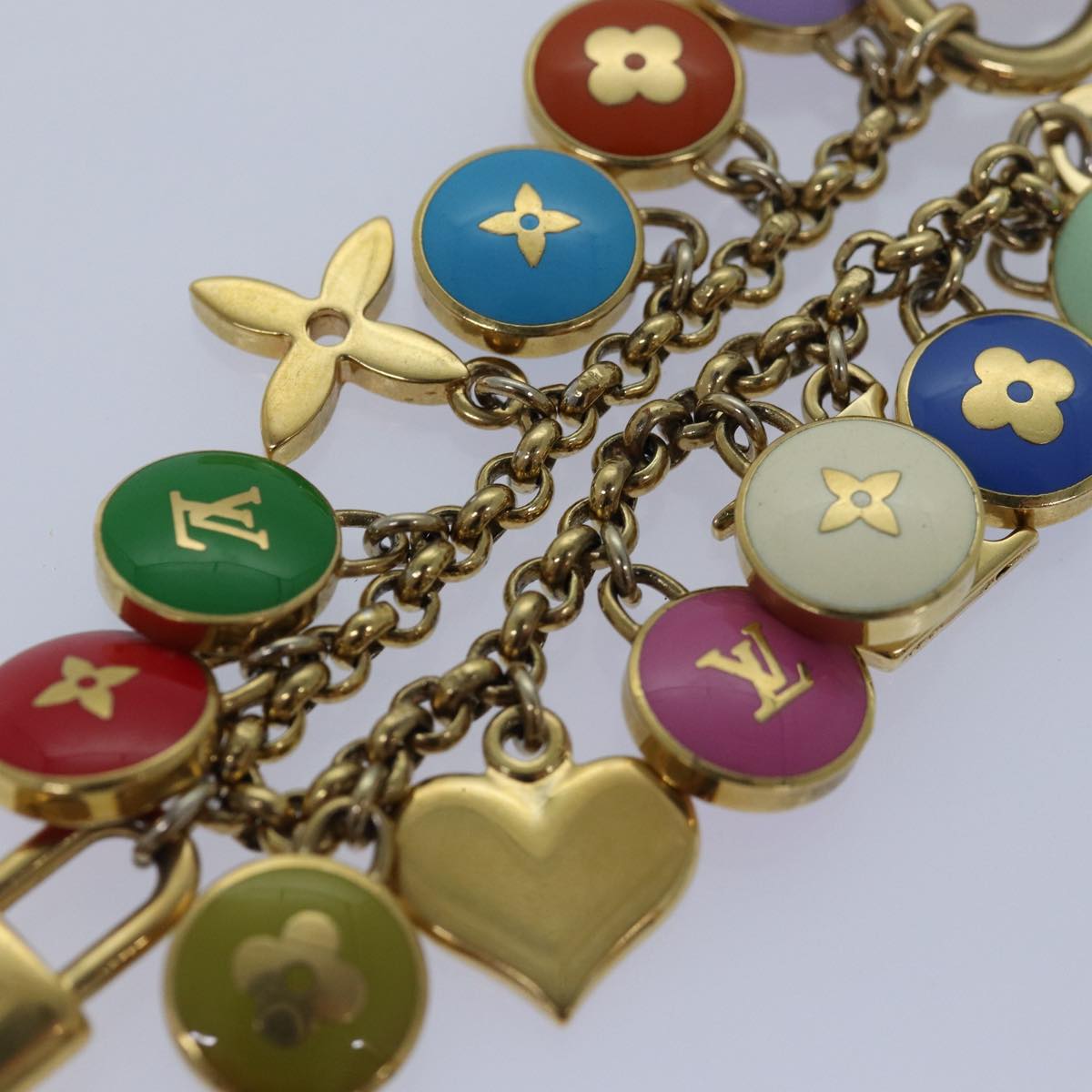 LOUIS VUITTON Monogram Porte Cles Chainne Pastilles Charm M66172 LV 78295