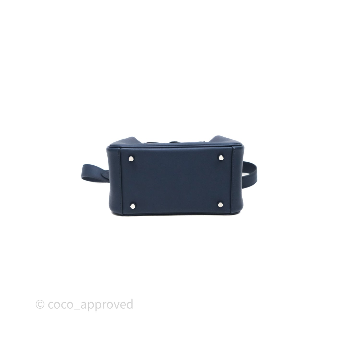 Hermès Mini Lindy II 20 Bleu Navy 7U / Rouge Grenat K1 Swift Palladium Hardware