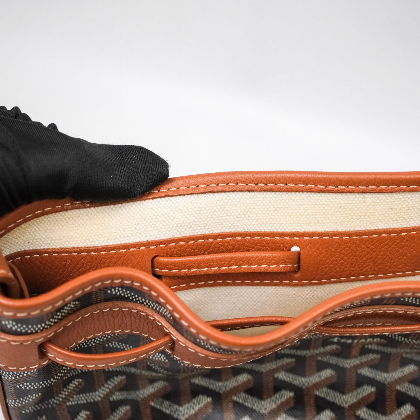 Goyard Petit Flot Bucket Bag Black & Tan Goyardine