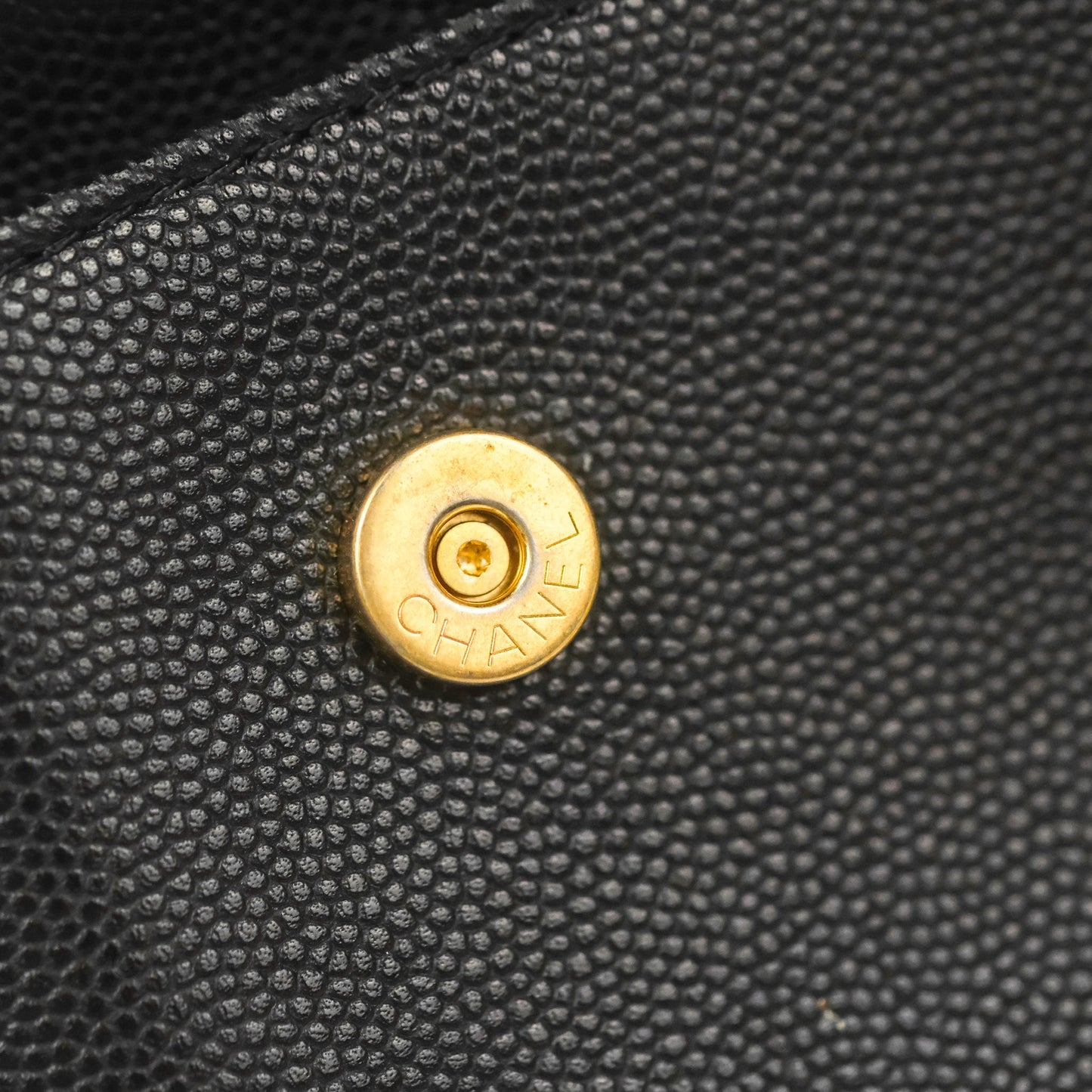 Chanel Mini Messenger Bag Black Caviar Aged Gold Hardware 21K