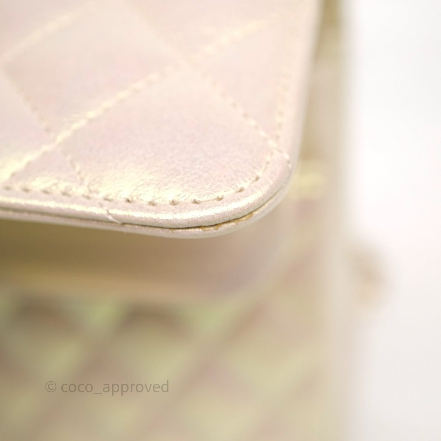 Chanel Classic Medium Double Flap Iridescent Beige Gold Hardware 21S