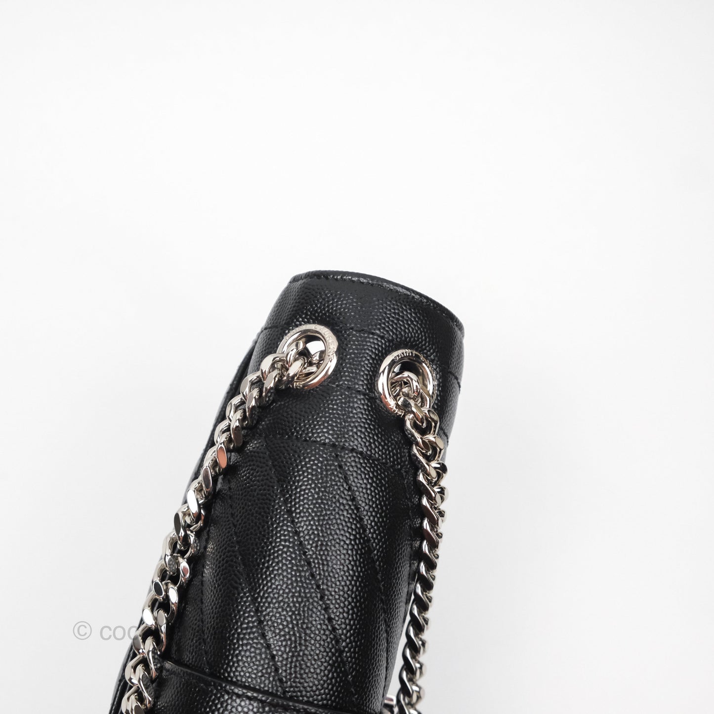 Saint Laurent Medium Envelope Black Caviar Silver Hardware