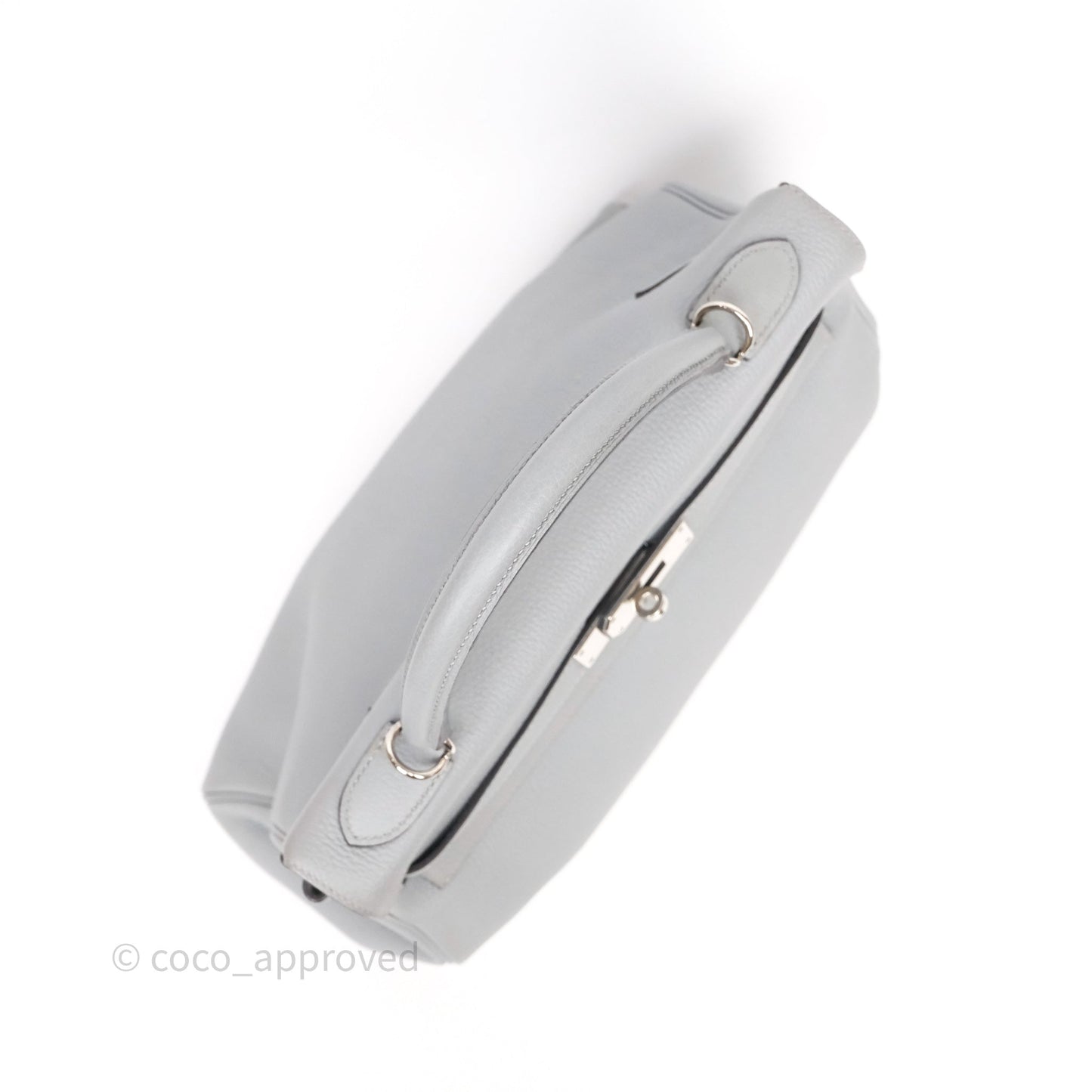 Hermès Kelly 32 Retourne Bleu Glacier 8U Togo Palladium Hardware