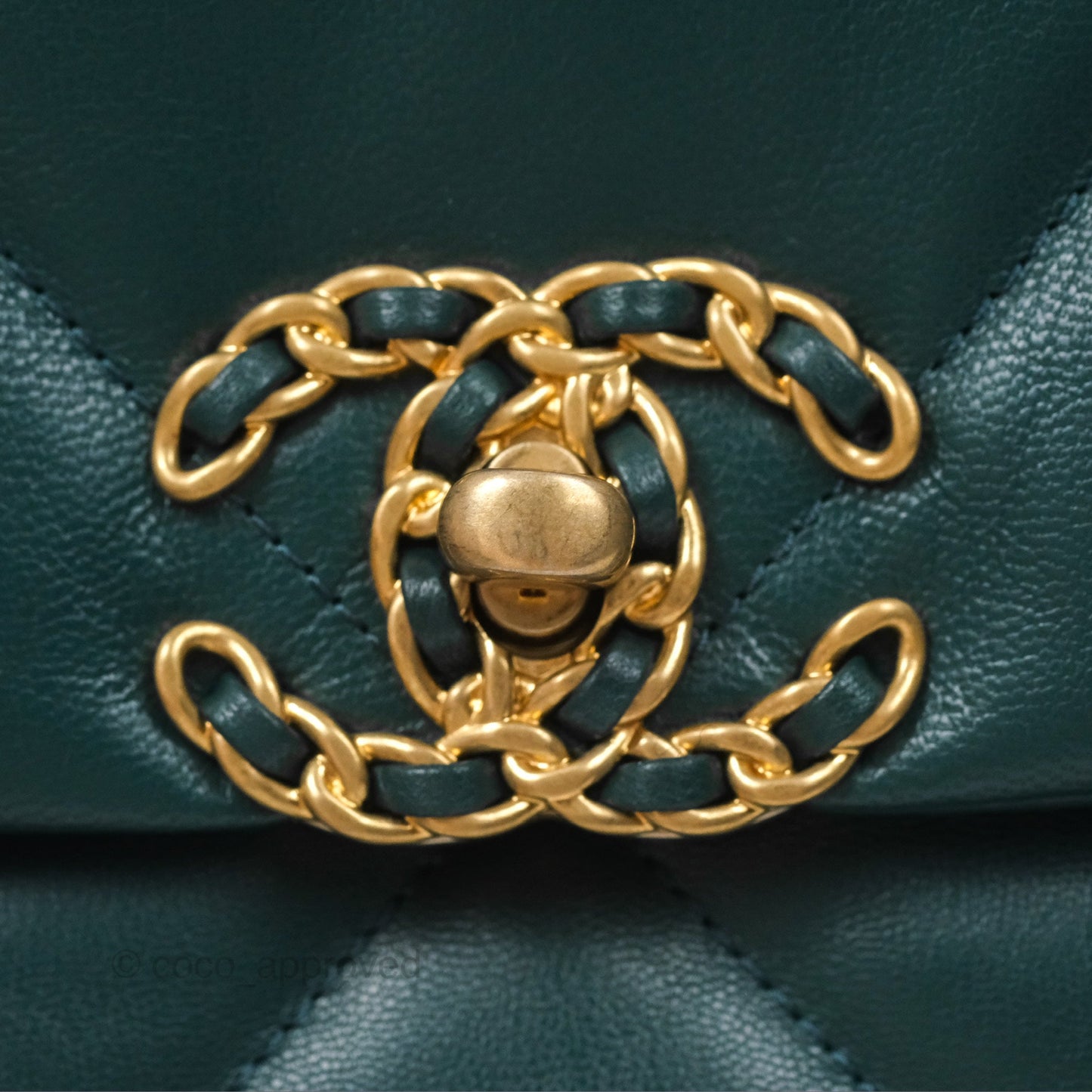 Chanel 19 Medium Green Goatskin Mixed Hardware