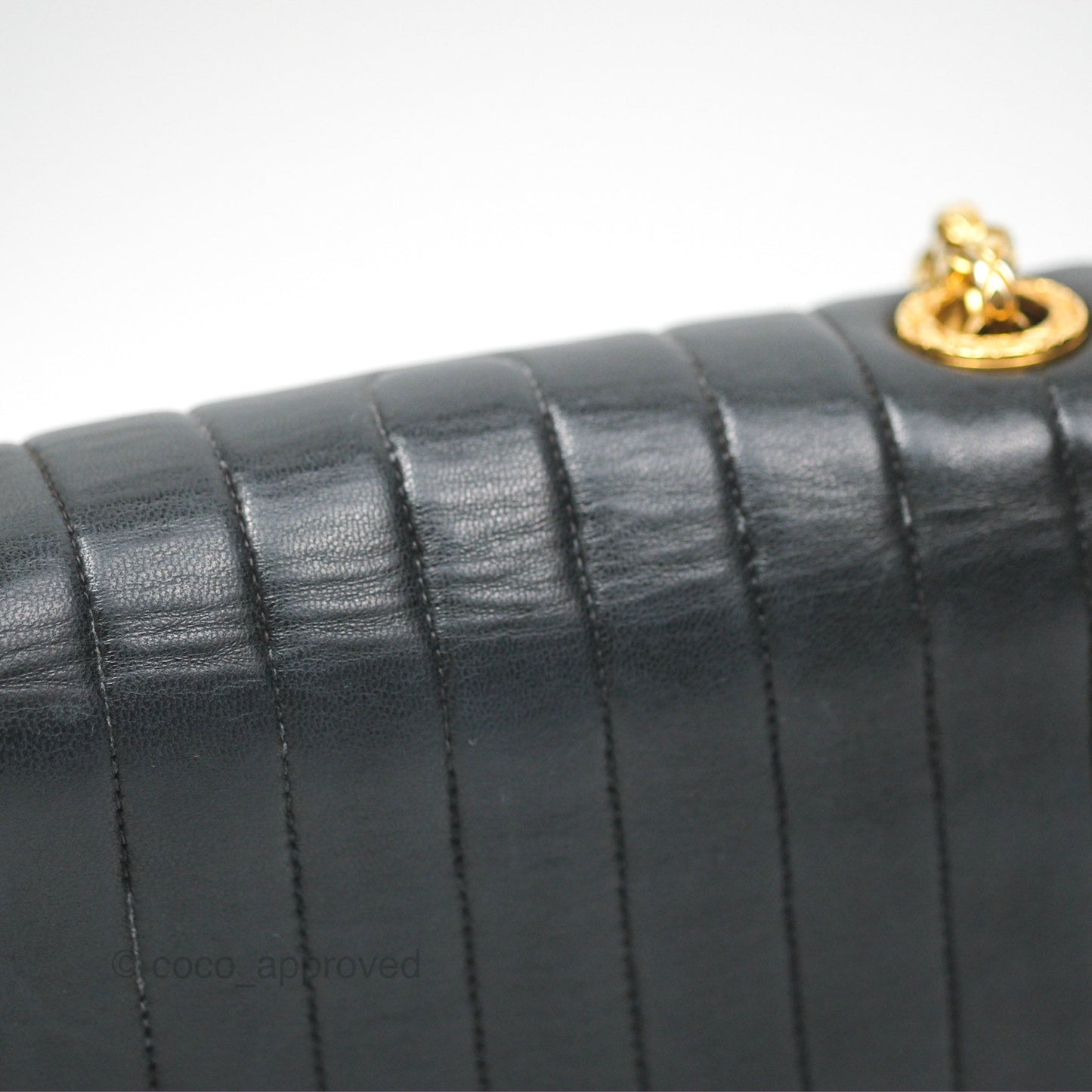 Chanel Vintage Mini Bijoux Chain Flap Black Lambskin Gold Hardware