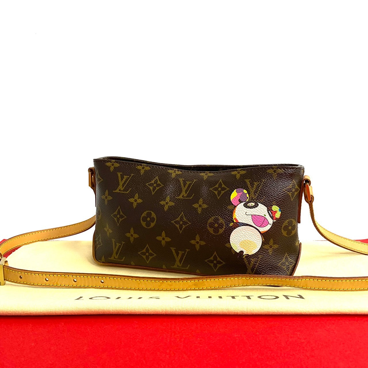 LOUIS VUITTON Shoulder Bag leather Brown Monogram Trotteur
