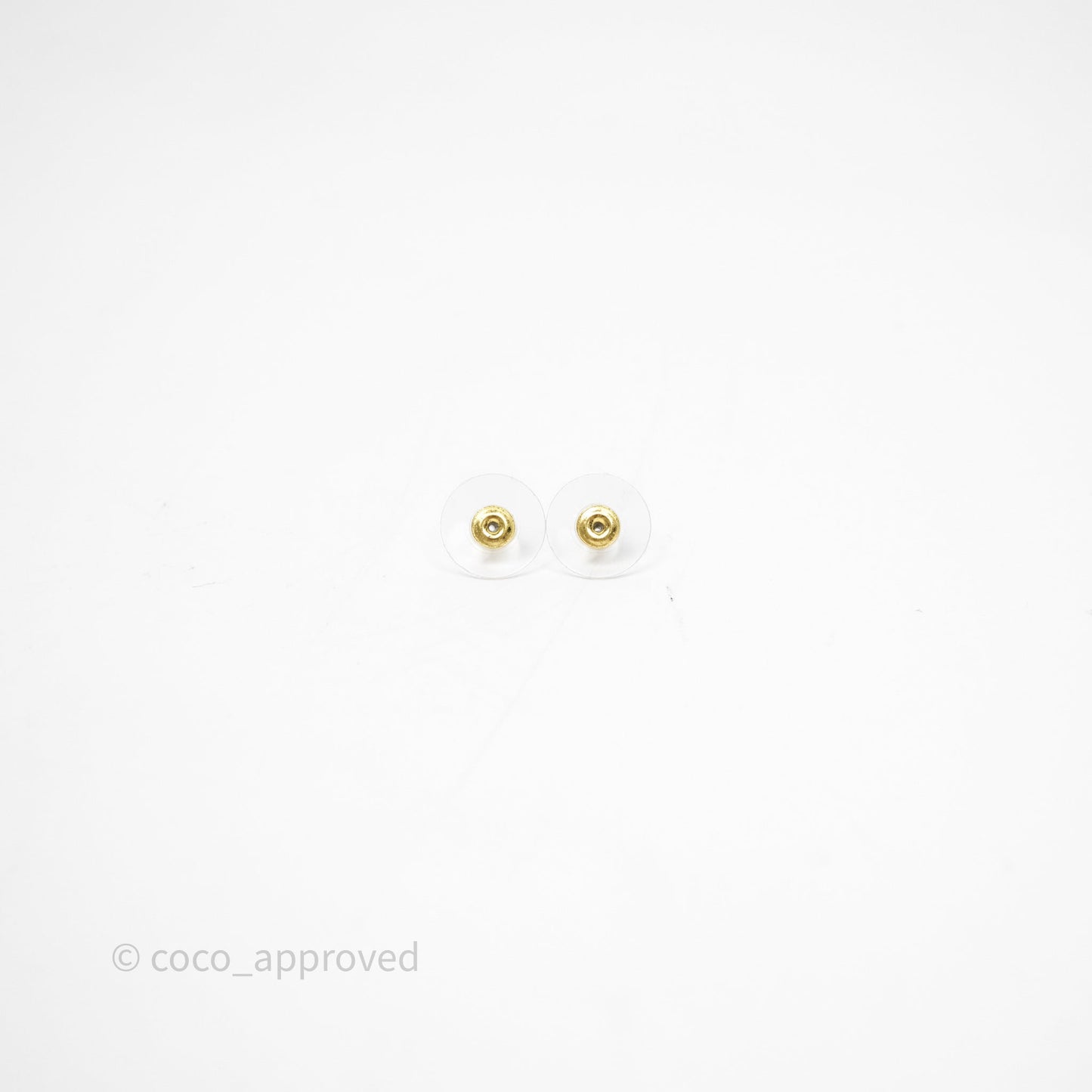 Chanel Crystal CC Pearl Square Earrings Gold Tone 23S