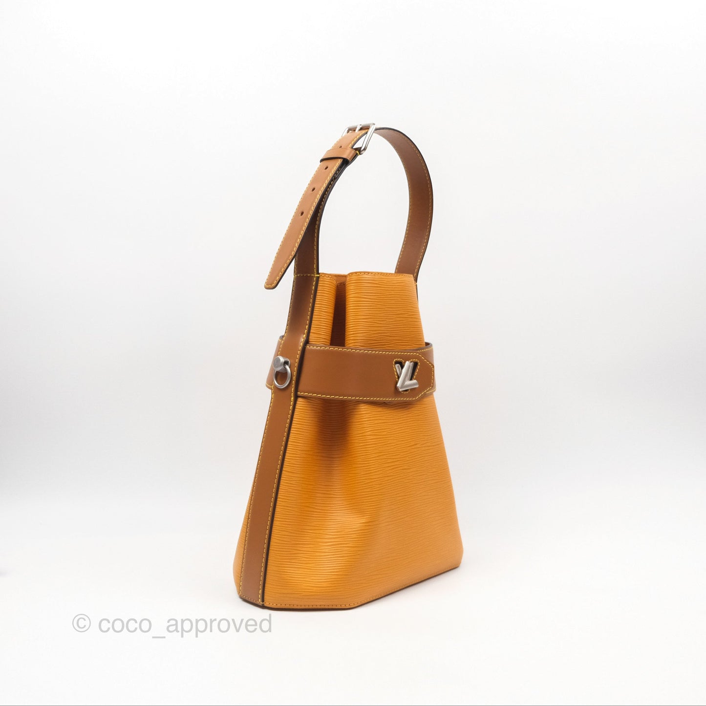 Louis Vuitton Twist Bucket Bag Gold Epi Matte Silver Hardware