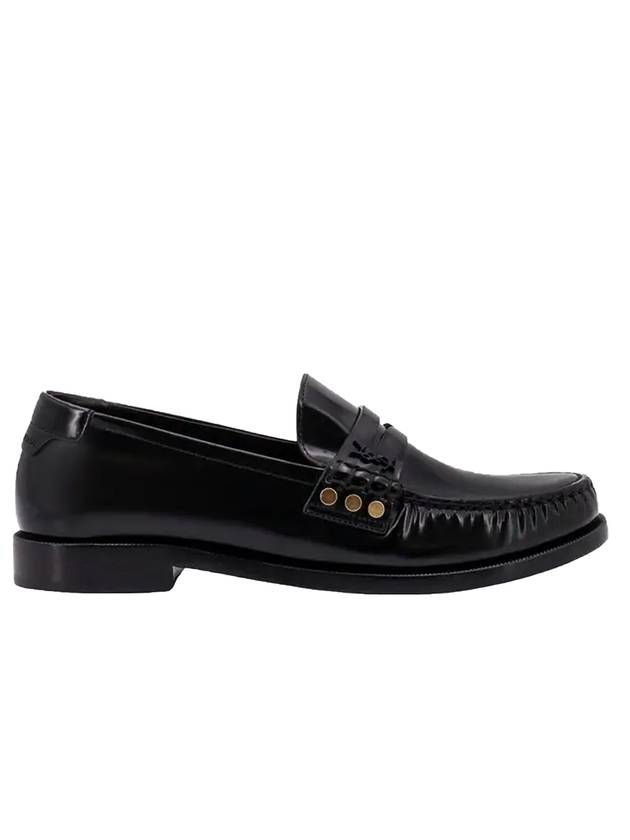Luxury Saint Laurent Monogram Penny Leather Loafer Black