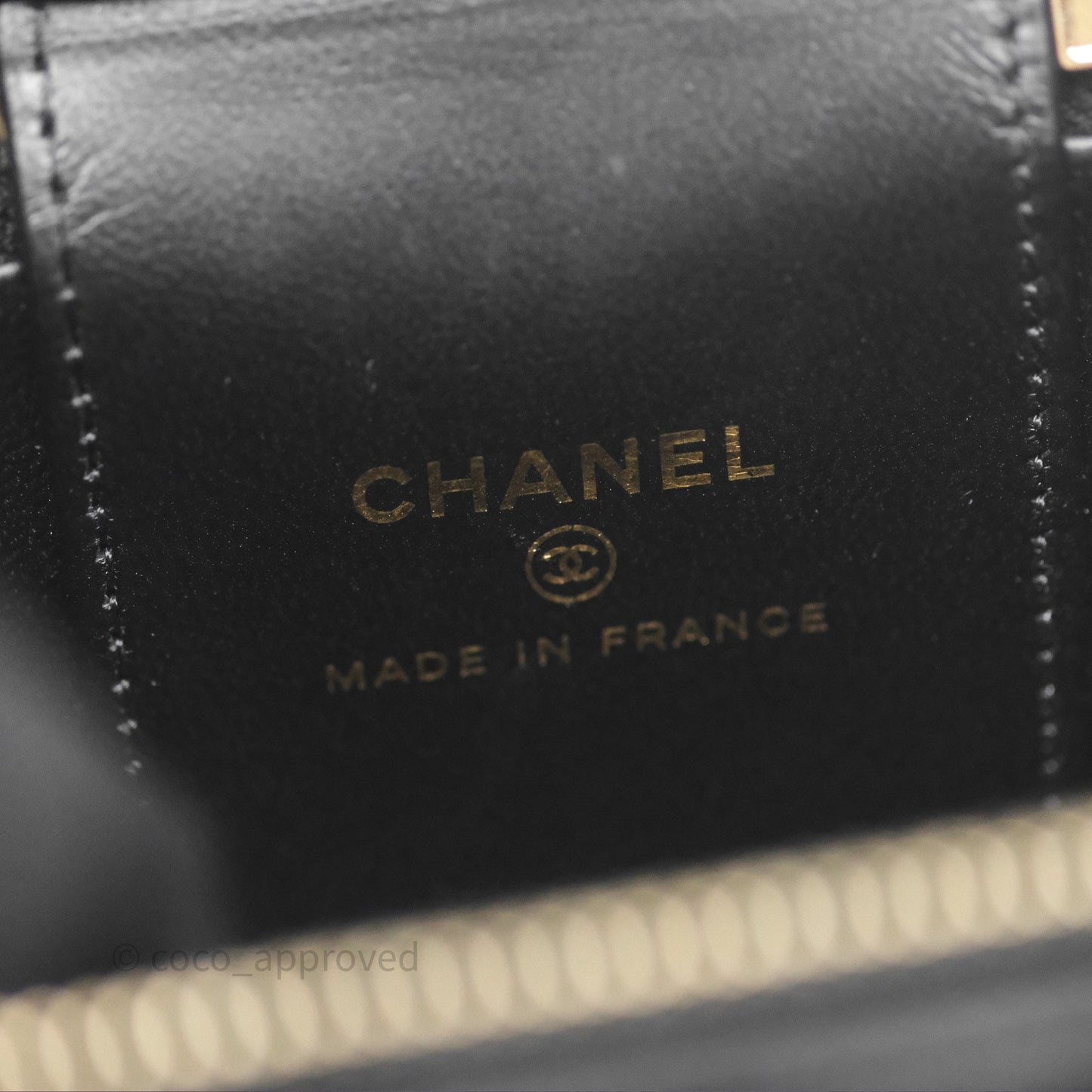 Chanel Mini Metal Top Handle Vanity With Chain Black Lambskin Aged Gold Hardware
