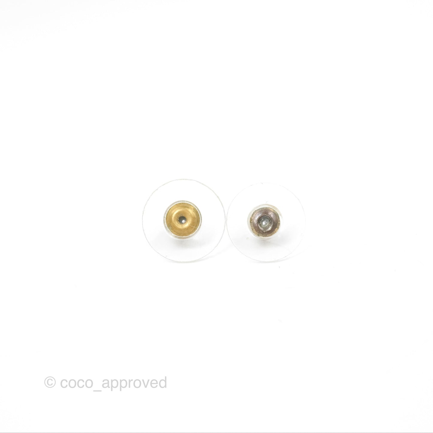 Chanel Pearl CC Logo CHA-NEL Crystal Earrings Gold Tone 21A