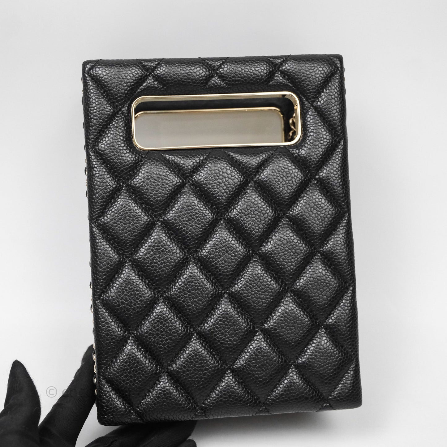 Chanel Evening Bag Caviar Black Gold Hardware