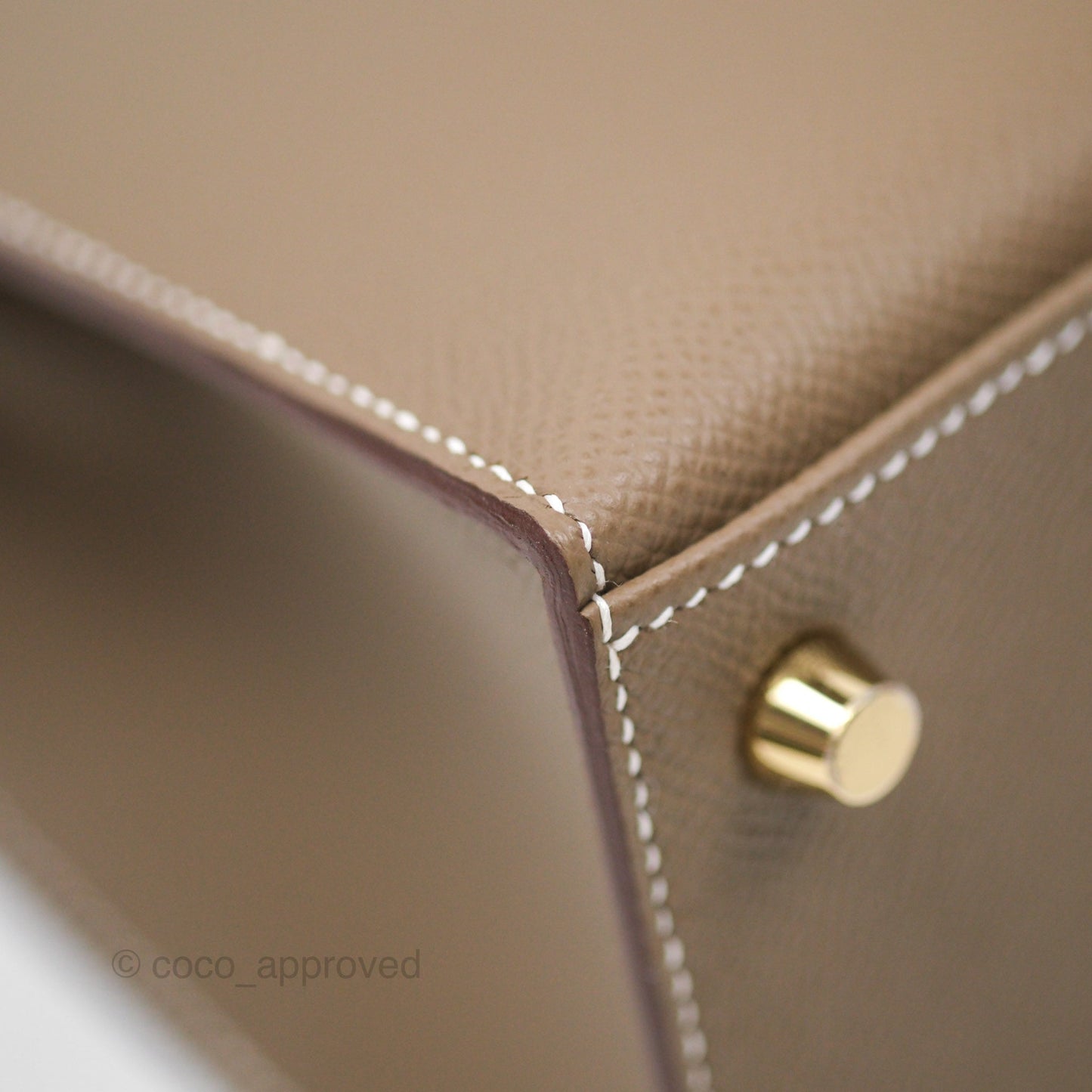 Hermès Sellier Kelly 25 Etoupe 18 Epsom Gold Hardware