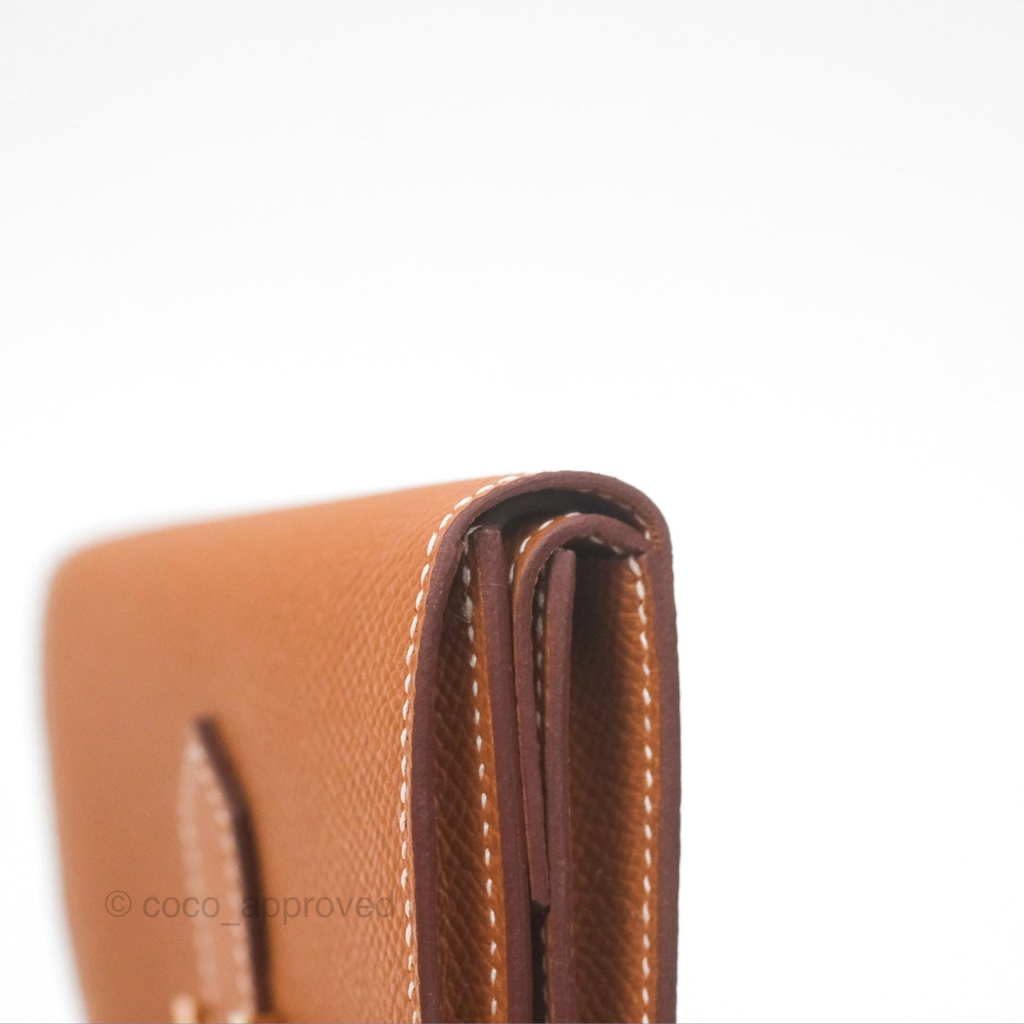 Hermes Bearn Mini Wallet Gold Epsom Gold Hardware