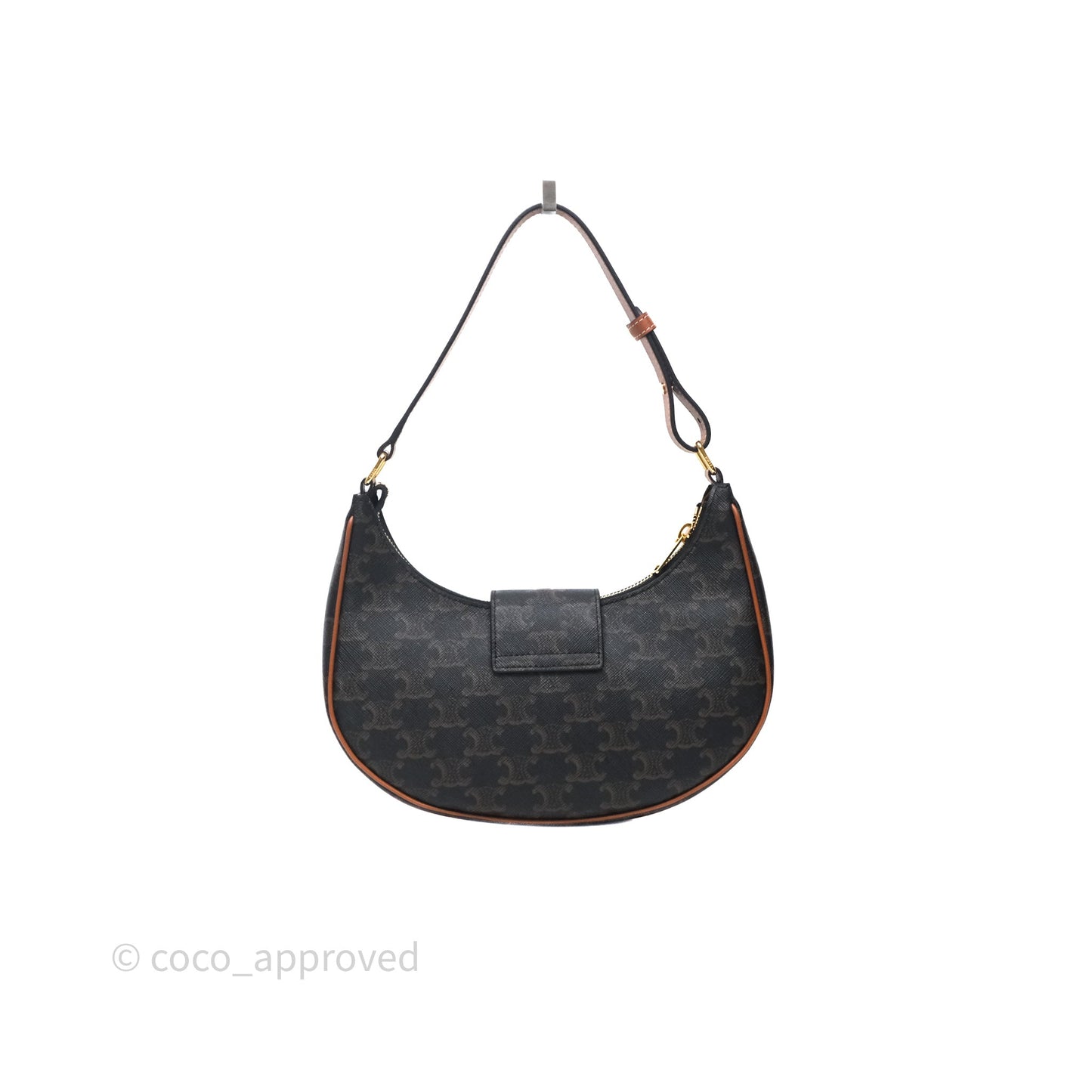 Celine Medium Ava Triomphe Bag Triomphe Canvas Tan Calfskin