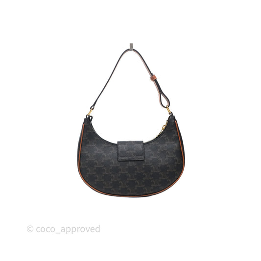 Celine Medium Ava Triomphe Bag Triomphe Canvas Tan Calfskin