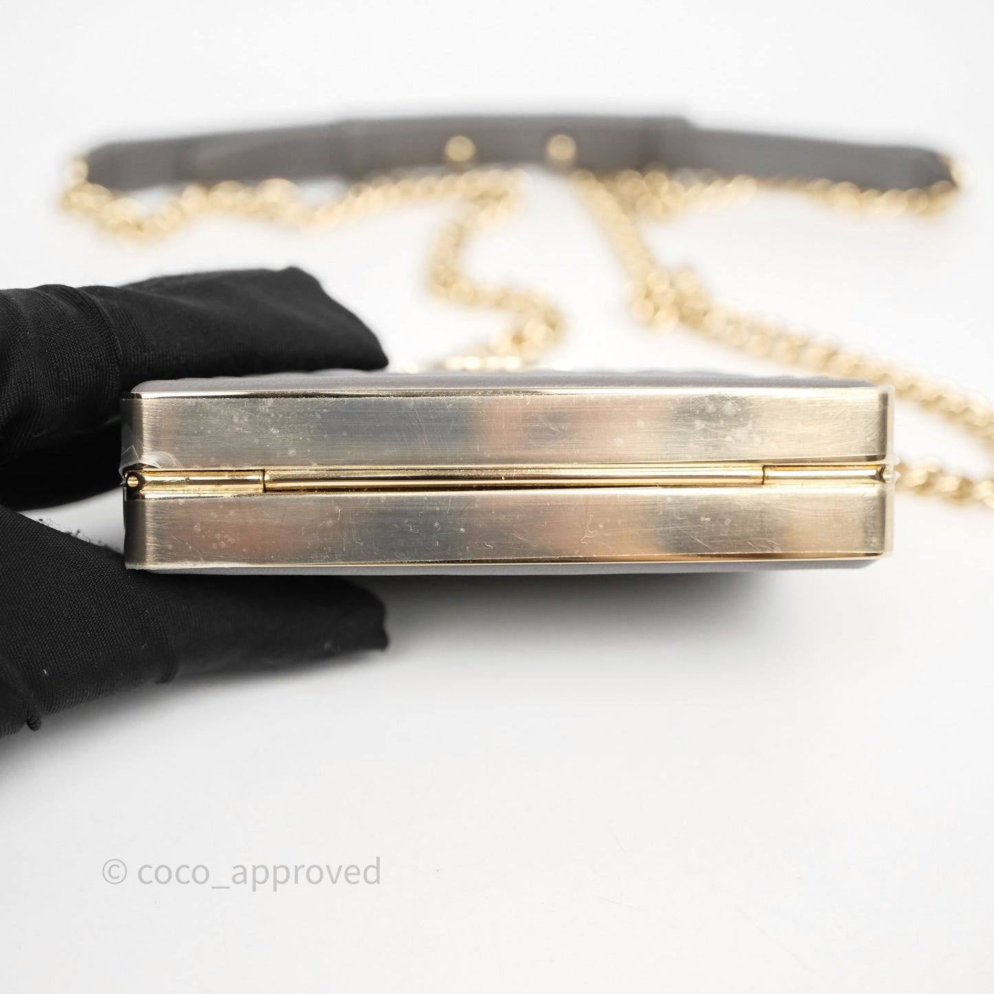 Chanel Grey Boy Mini Clutch Lambskin Gold Hardware