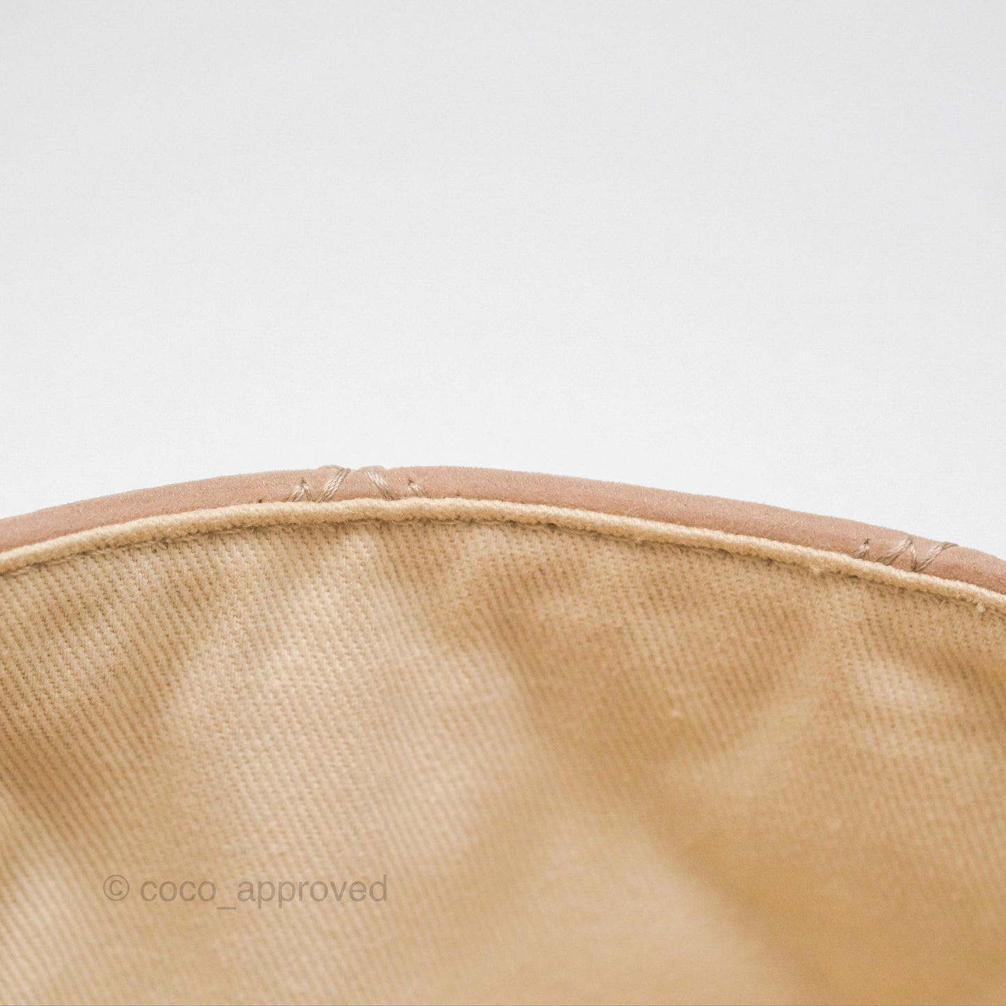 Chanel Double Stitch Hamptons Clutch With Chain Beige Washed Calfskin