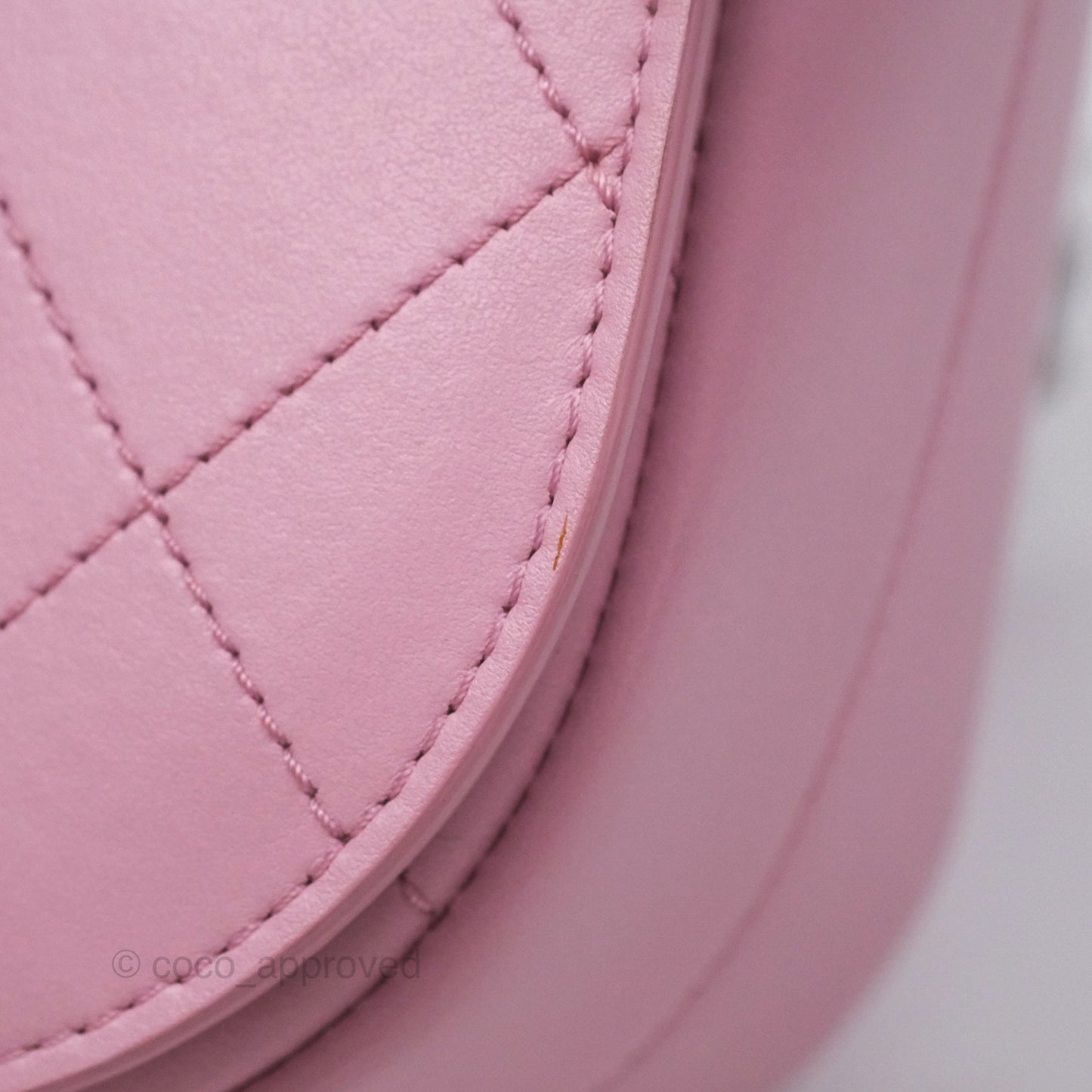 Chanel Stitched Ring My Bag Flap Crossbody Pink Calfskin Silver Hardware