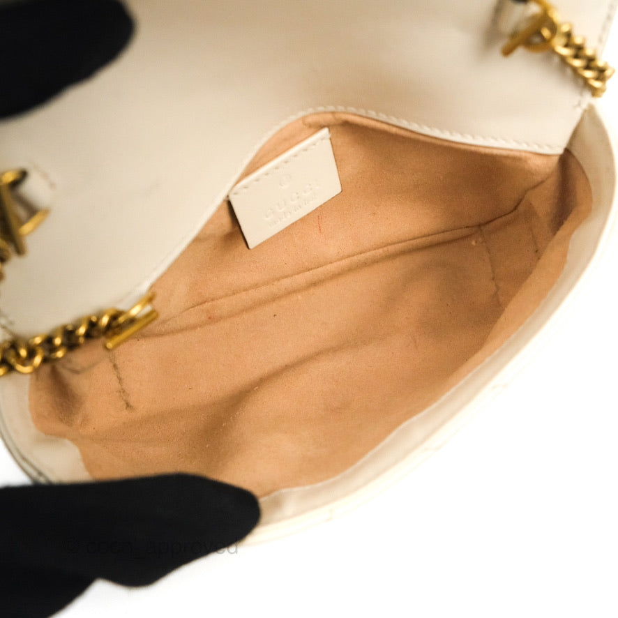 Gucci GG Marmont Matelassé Leather Super Mini Bag Ivory