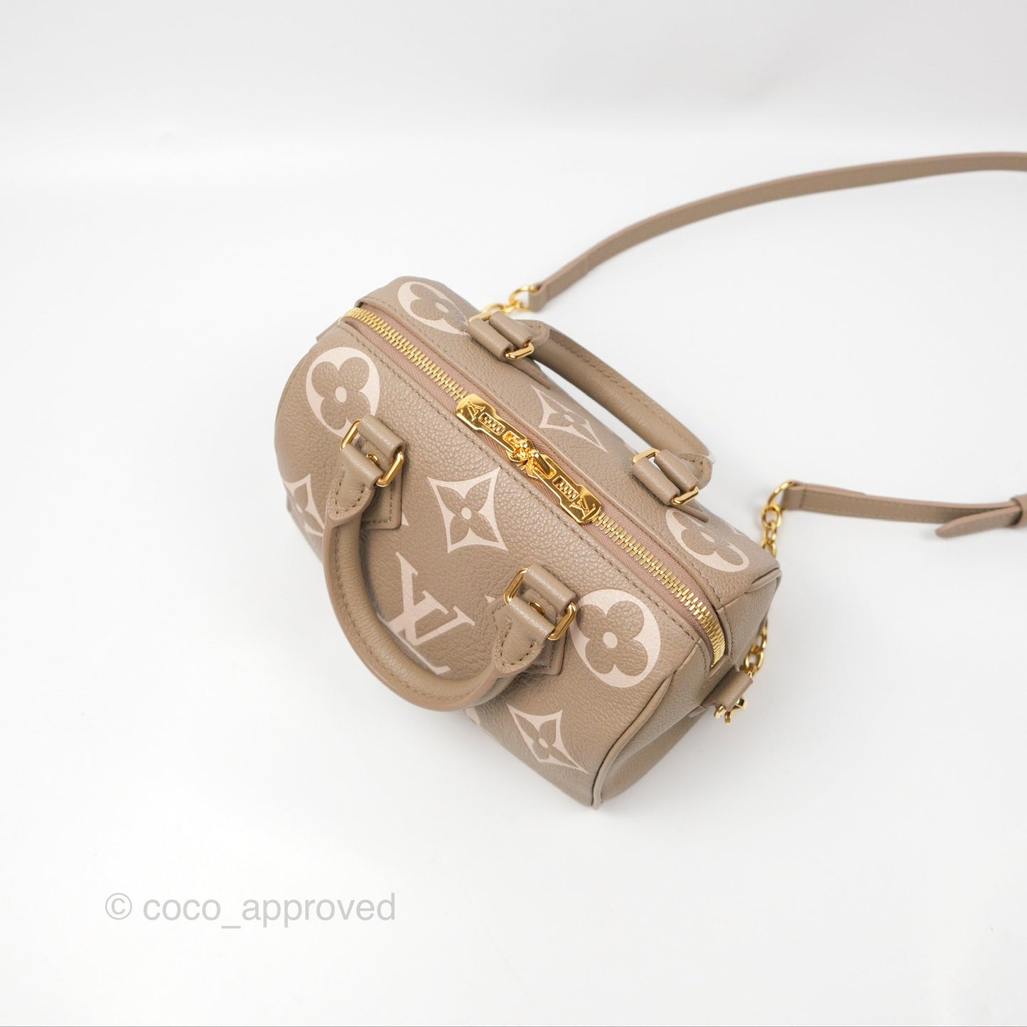 Louis Vuitton Speedy Bandoulière 20 Monogram Empreinte Tourterelle/Cream
